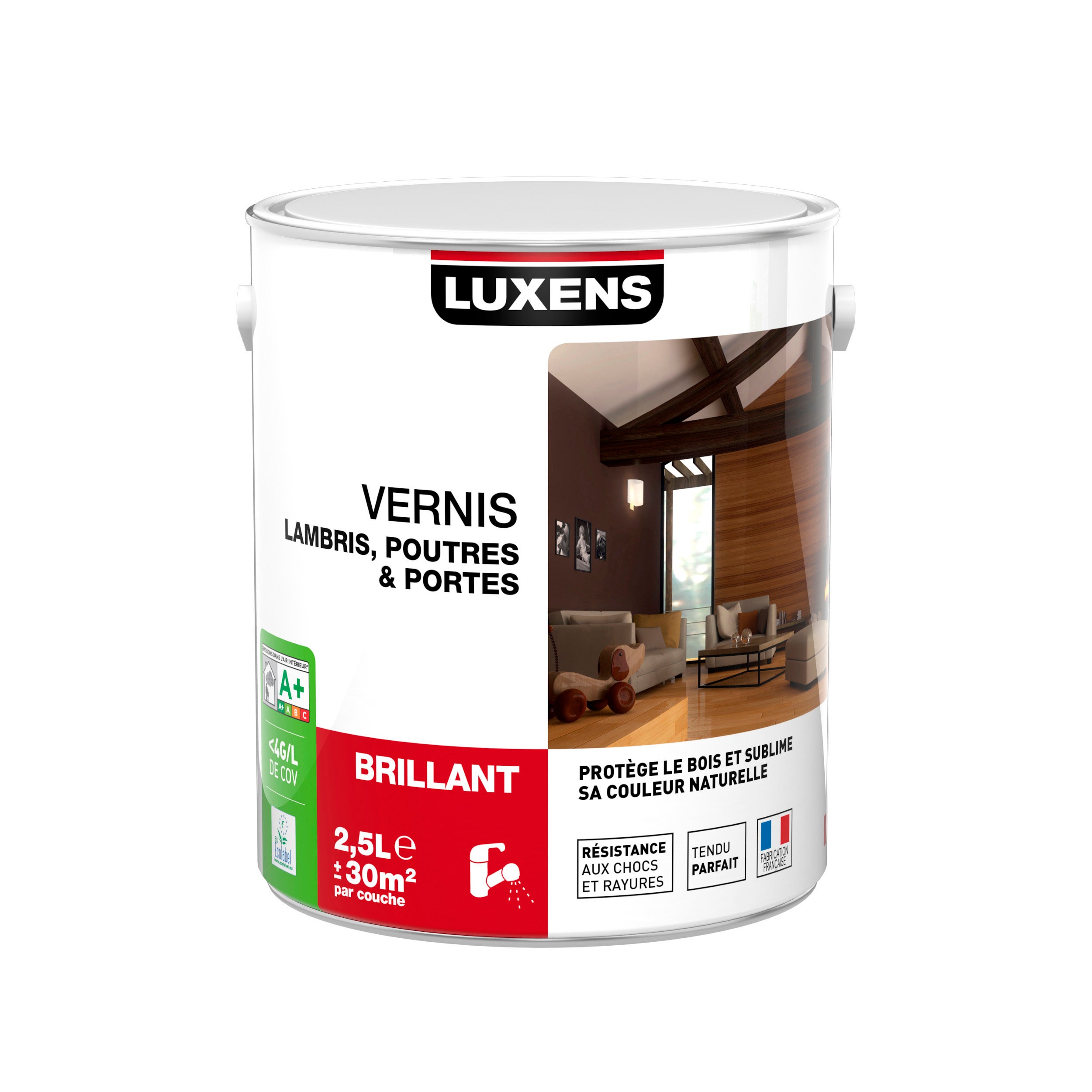 Vernis toutes pièces hors cuisine et bain LUXENS incolore Brillant