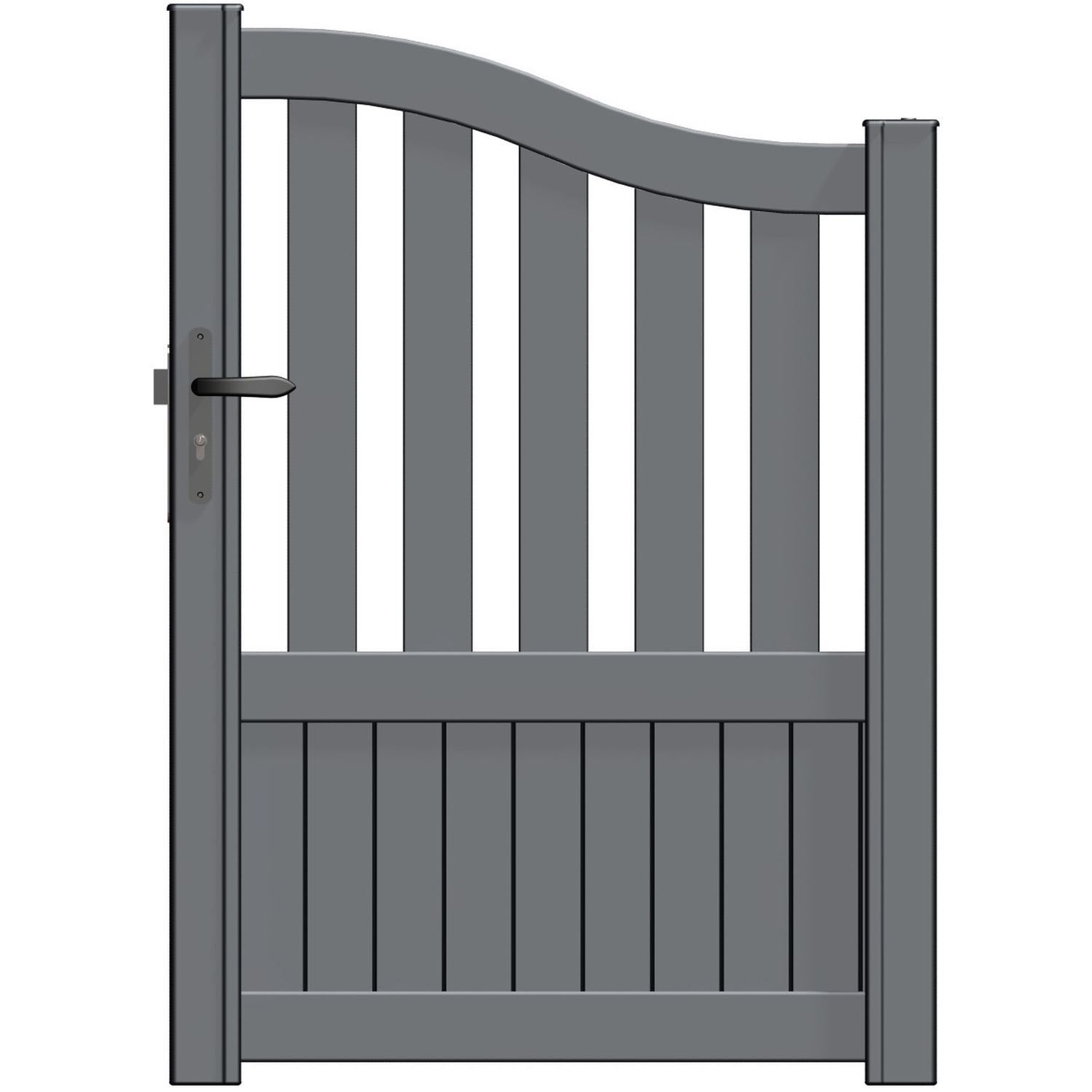 Portillon Battant Aluminium Moellan Gris Zinc Klos Up L 100x H 140 Cm