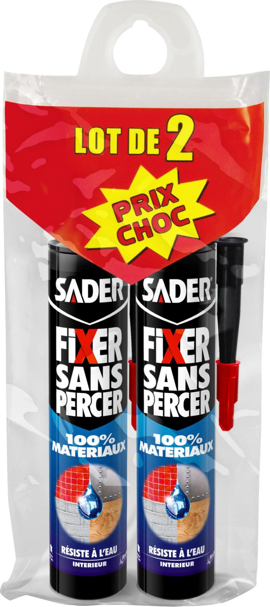 Lot De 2 Colles Mastic Fixer Sans Percer 100 SADER 290 Ml Leroy Merlin