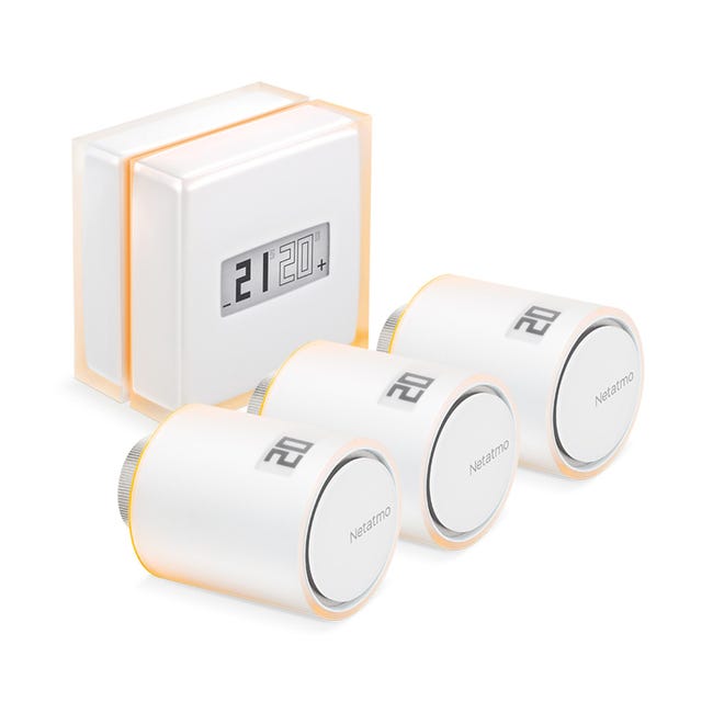 Pack Thermostat + 3 Têtes Thermostatiques Connectés et Intelligents NETATMO | Leroy Merlin