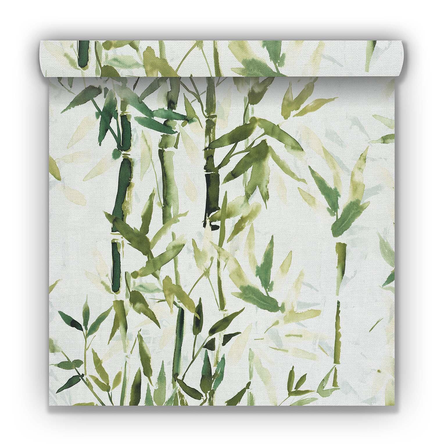 Papier Peint Intiss Atelier Bamboo Vert Leroy Merlin