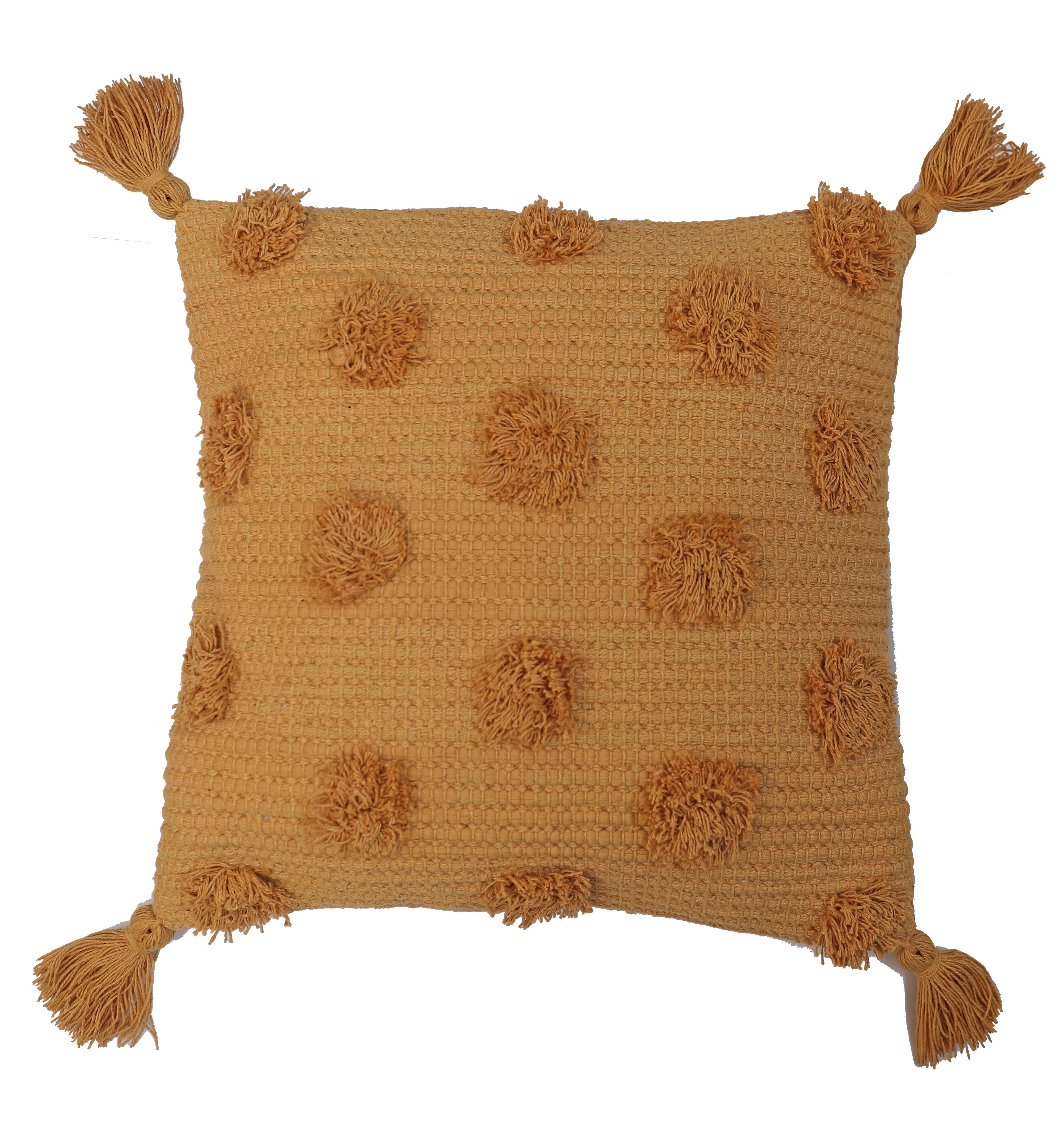 Coussin Chindi Pompons Miel L 40 X H 40 Cm Leroy Merlin