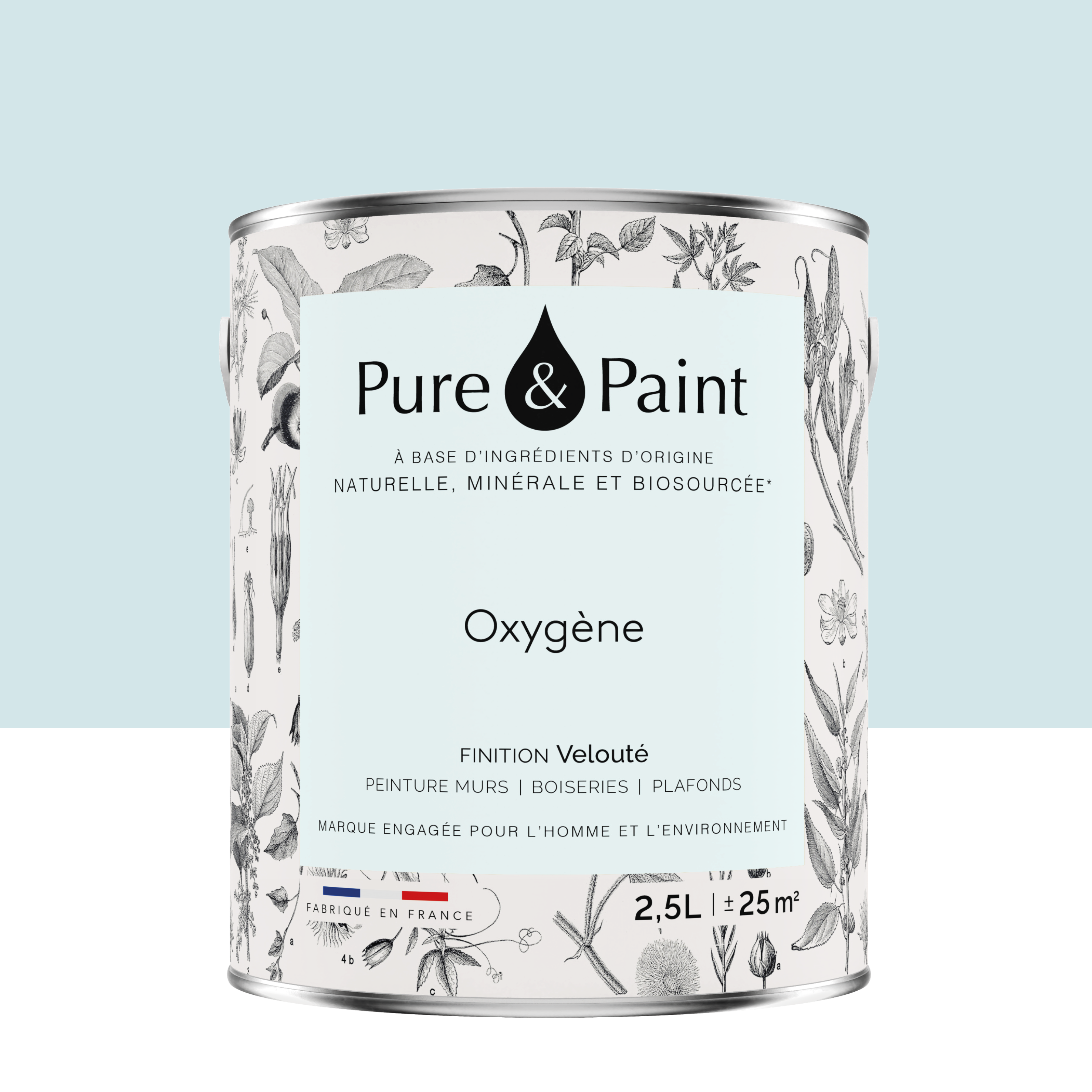 Peinture mur et plafond oxygène velours PURE PAINT 2 5l Leroy Merlin