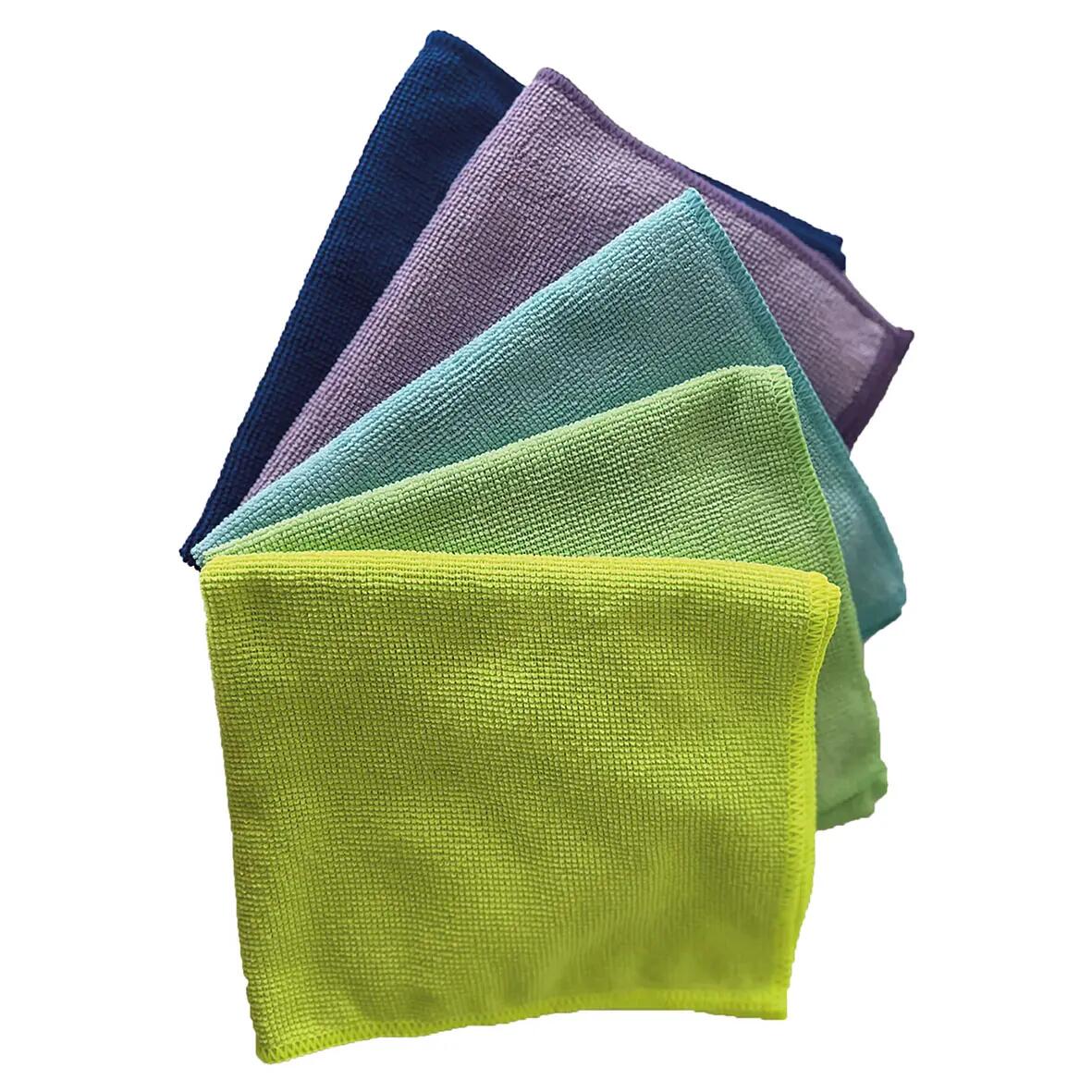 Lot de 5 chiffon microfibre recyclé multisurface LISERÉ VERT Leroy