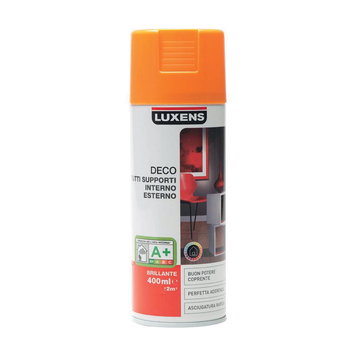 Smalto Spray LUXENS Deco Base Solvente Arancione Lucido 0 4 L Leroy