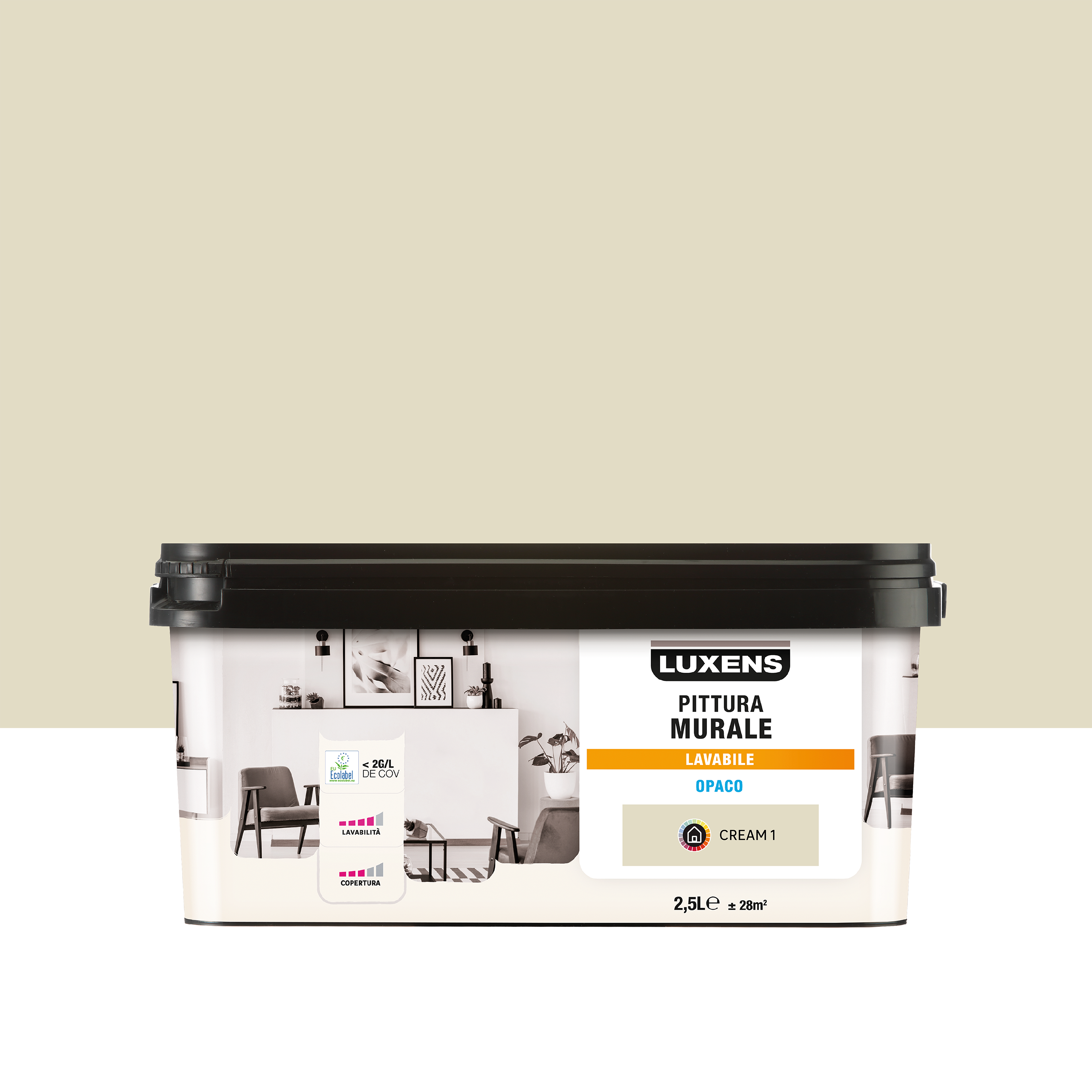 Pittura Per Interni Lavabile LUXENS Opaca Beige Cream 1 Opaco 2 5 L