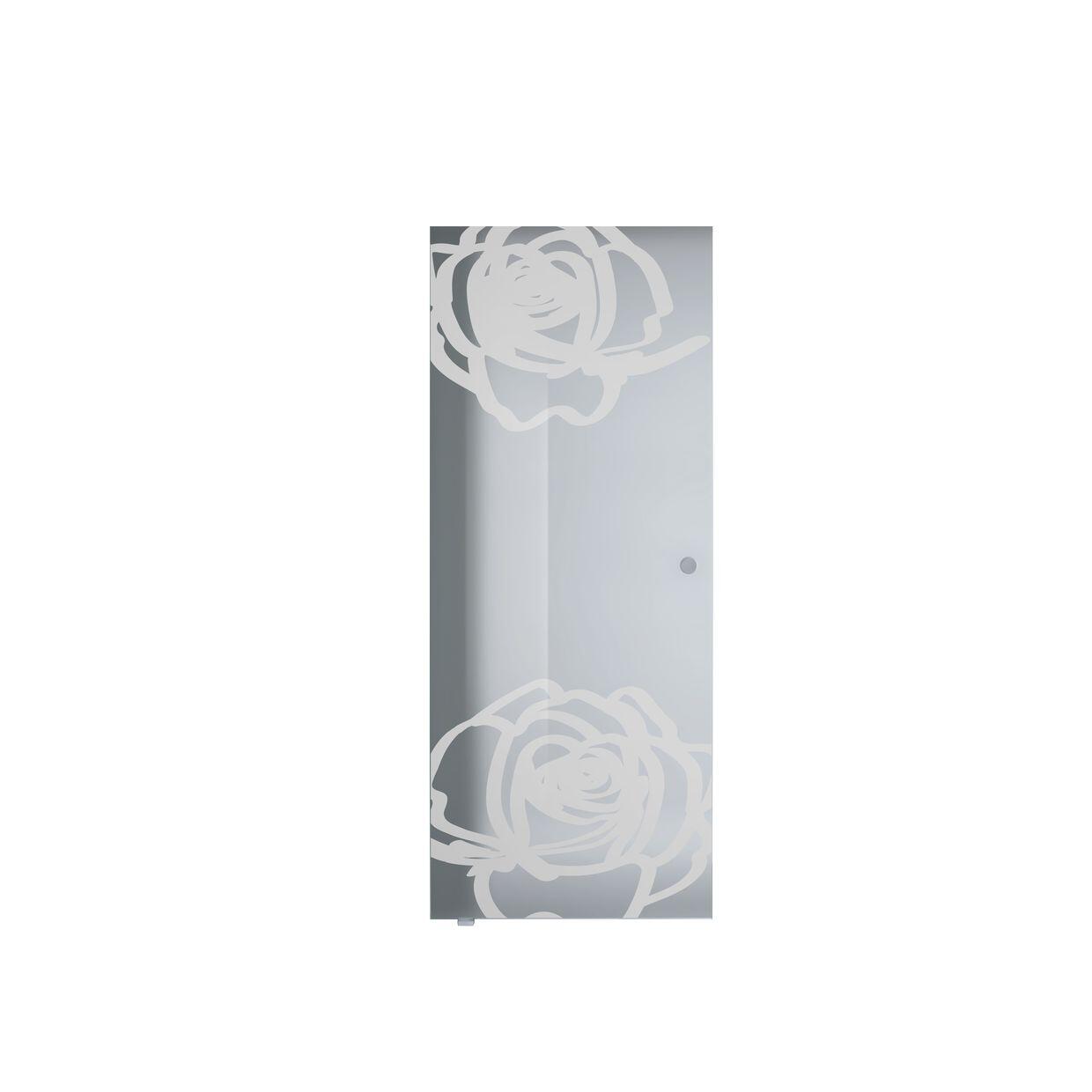 Anta Per Porta Scorrevole Rose In Vetro Temprato Bianco 96 X 215 Cm