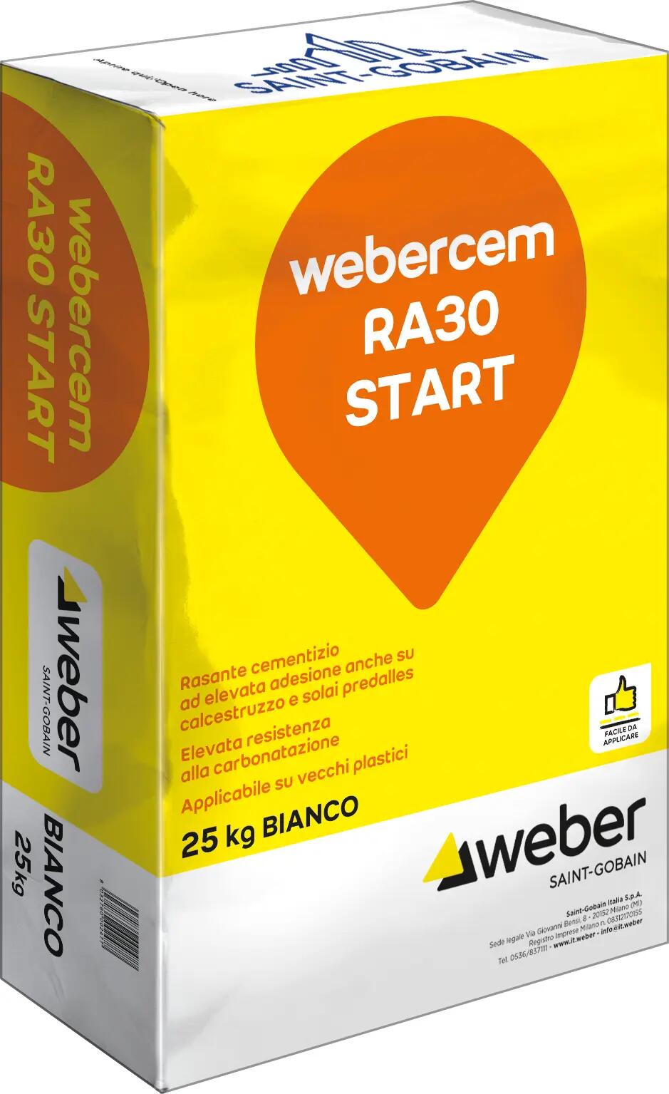 Rasante Weber Saint Gobain Webercem Ra30 Start Bianco 25 Kg Leroy