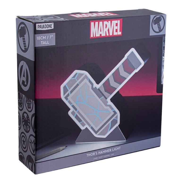 Lampada Da Comodino Led Marvel Thor Martello Multicolore Luce Calda