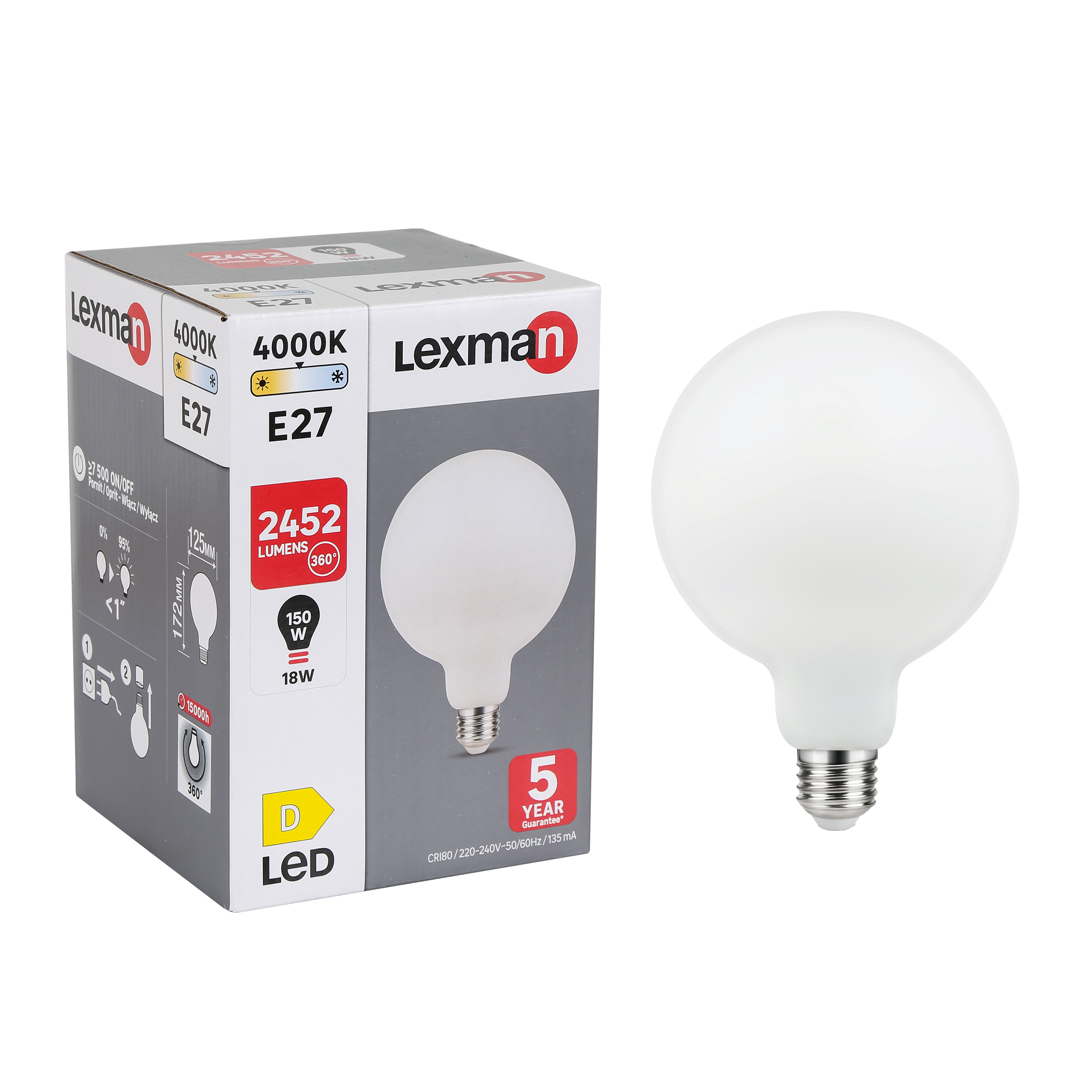 Ar Wka Led E W W Lm Neutralna Biel Lexman Leroy Merlin