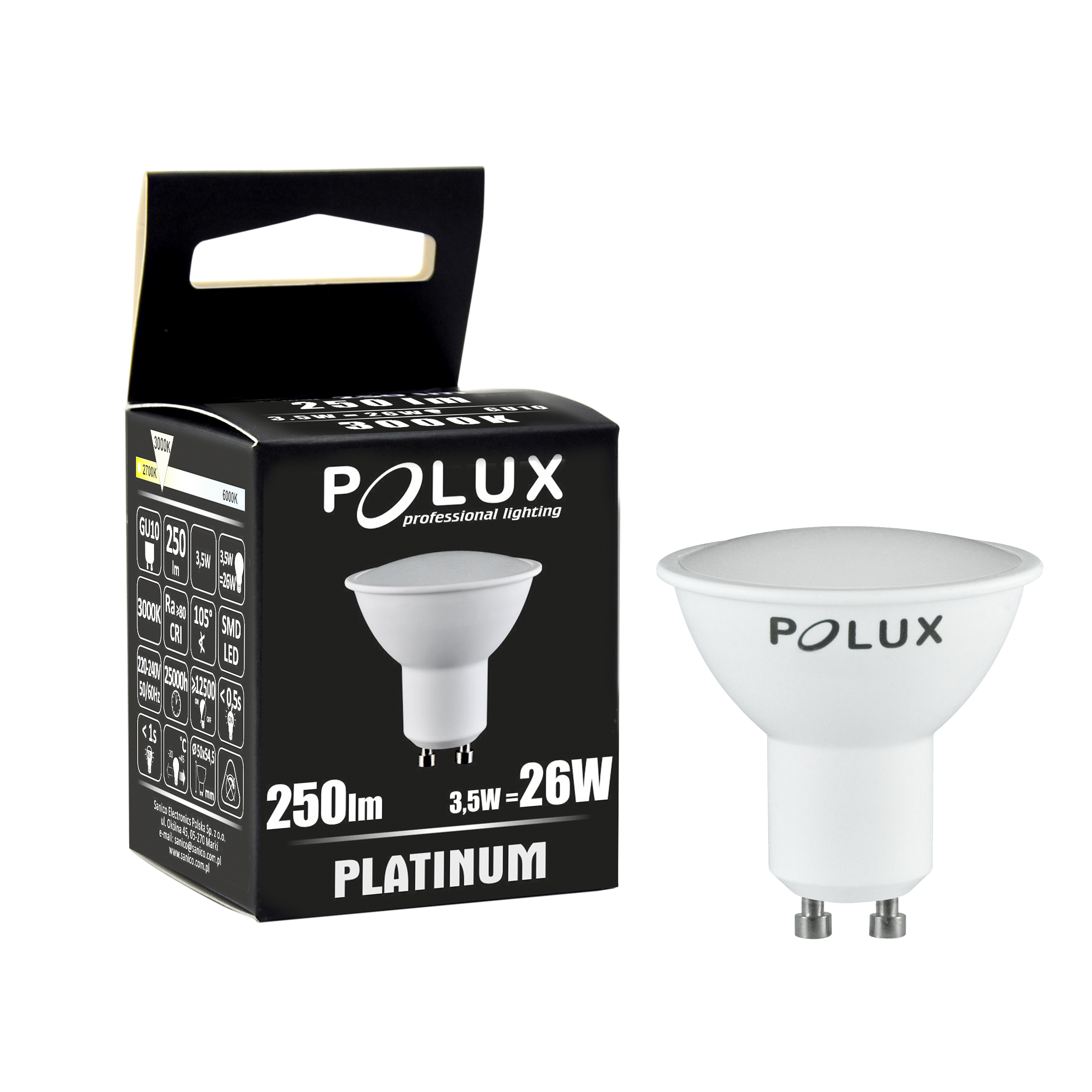 Ar Wka Led Gu W Lm Platinum Polux Leroy Merlin