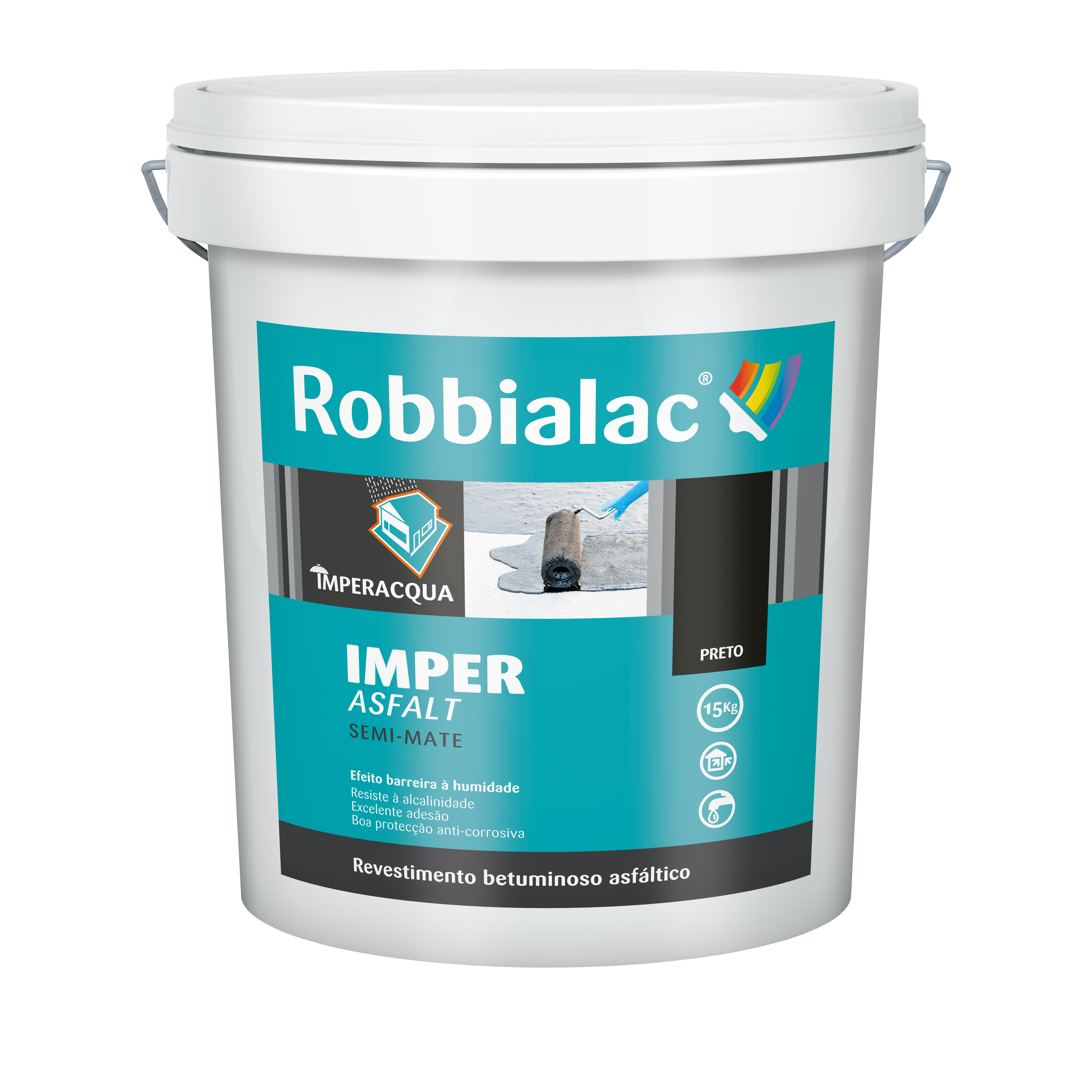 Impermeabilizante acrílico ROBBIALAC PRETO 15KG Leroy Merlin