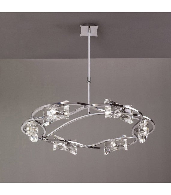 Suspension Kromo T Lescopique Ampoules G Rond Chrome Poli Leroy