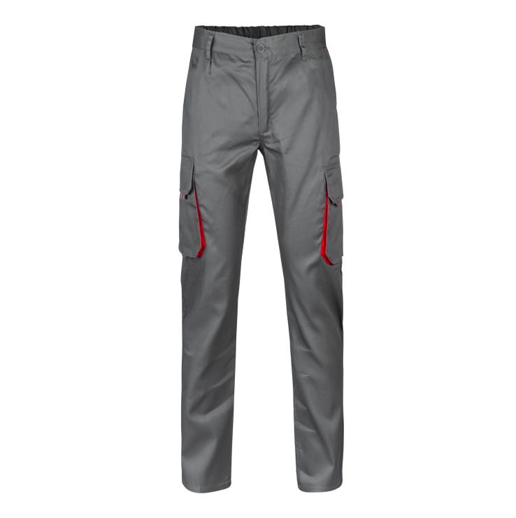 Velilla Pantalon Bicolore 38 Gris Rouge Leroy Merlin