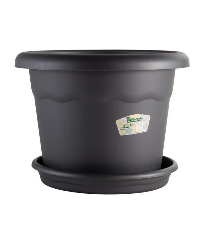 Plastiken Pot A Fleurs Ø 60 Cm Rond Anthracite Leroy Merlin