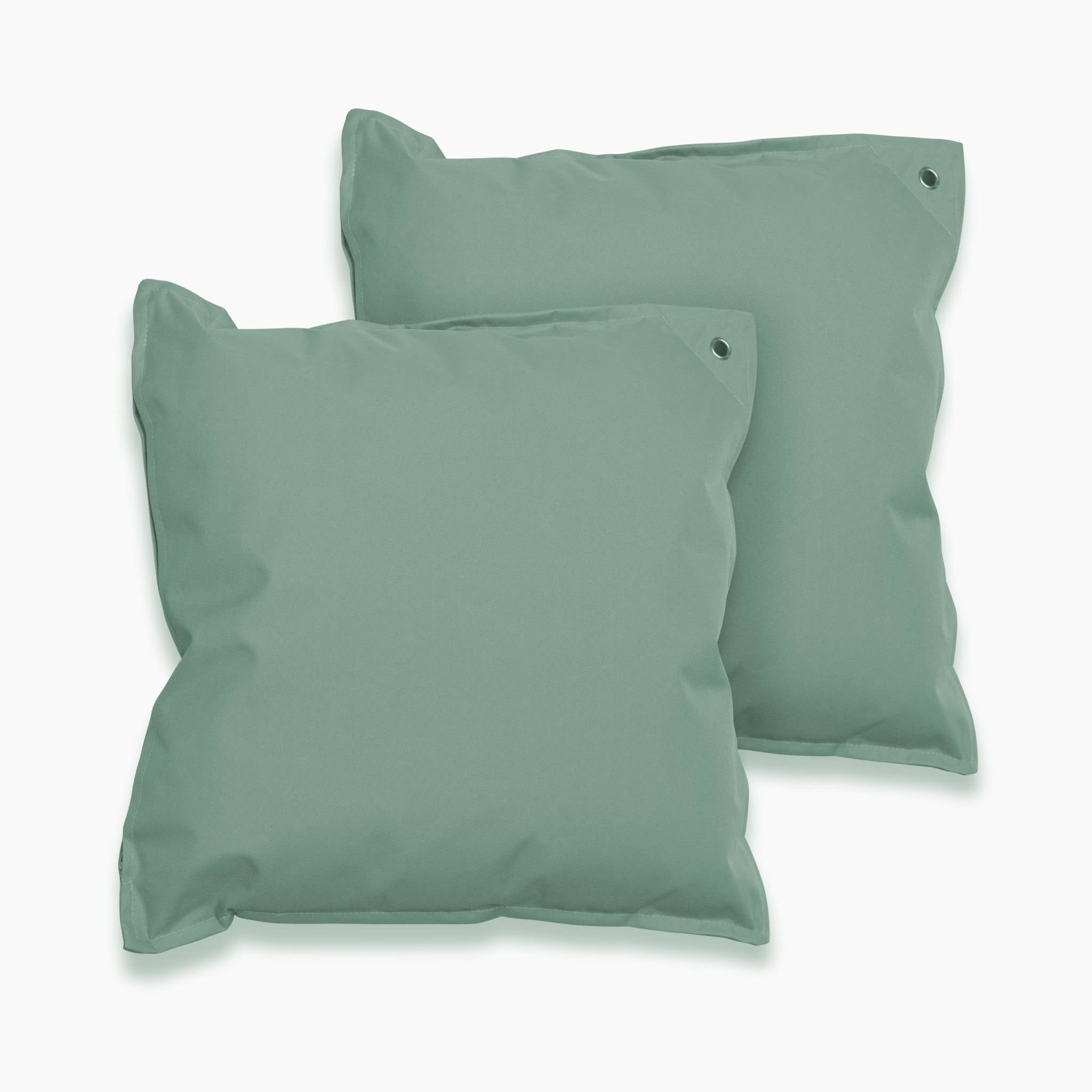 Lot de 2 coussins carrés 50x50cm vert de gris coussins de