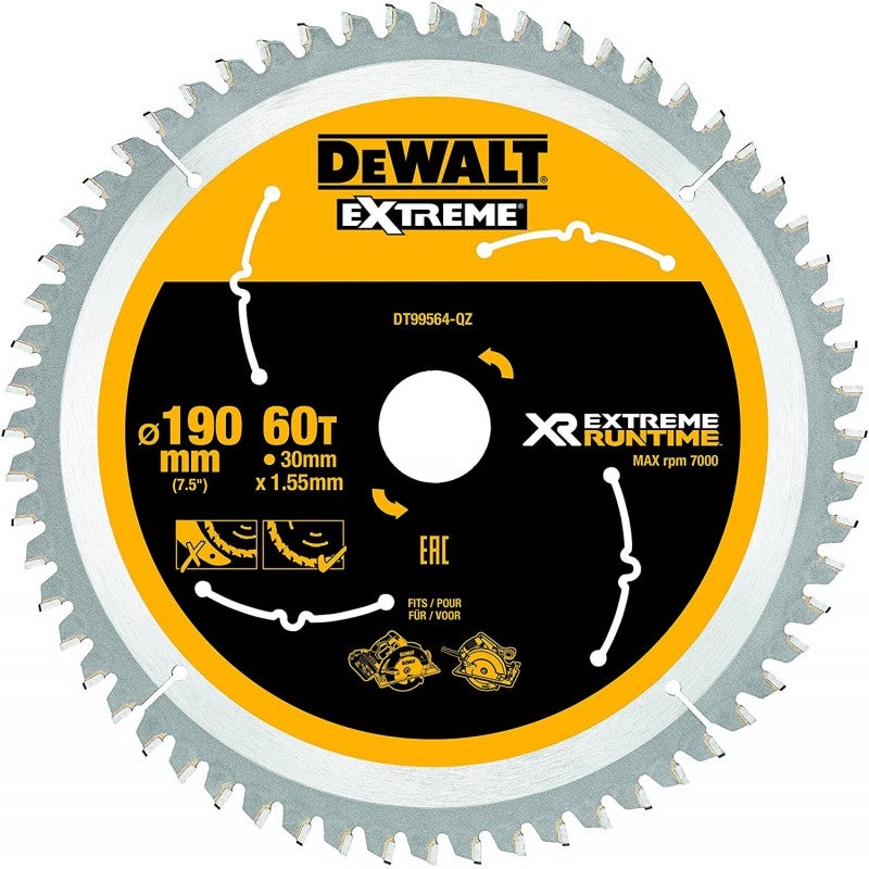 Dewalt Dt Qz Lame De Scie Circulaire Sans Fil Xr Runtime X Mm