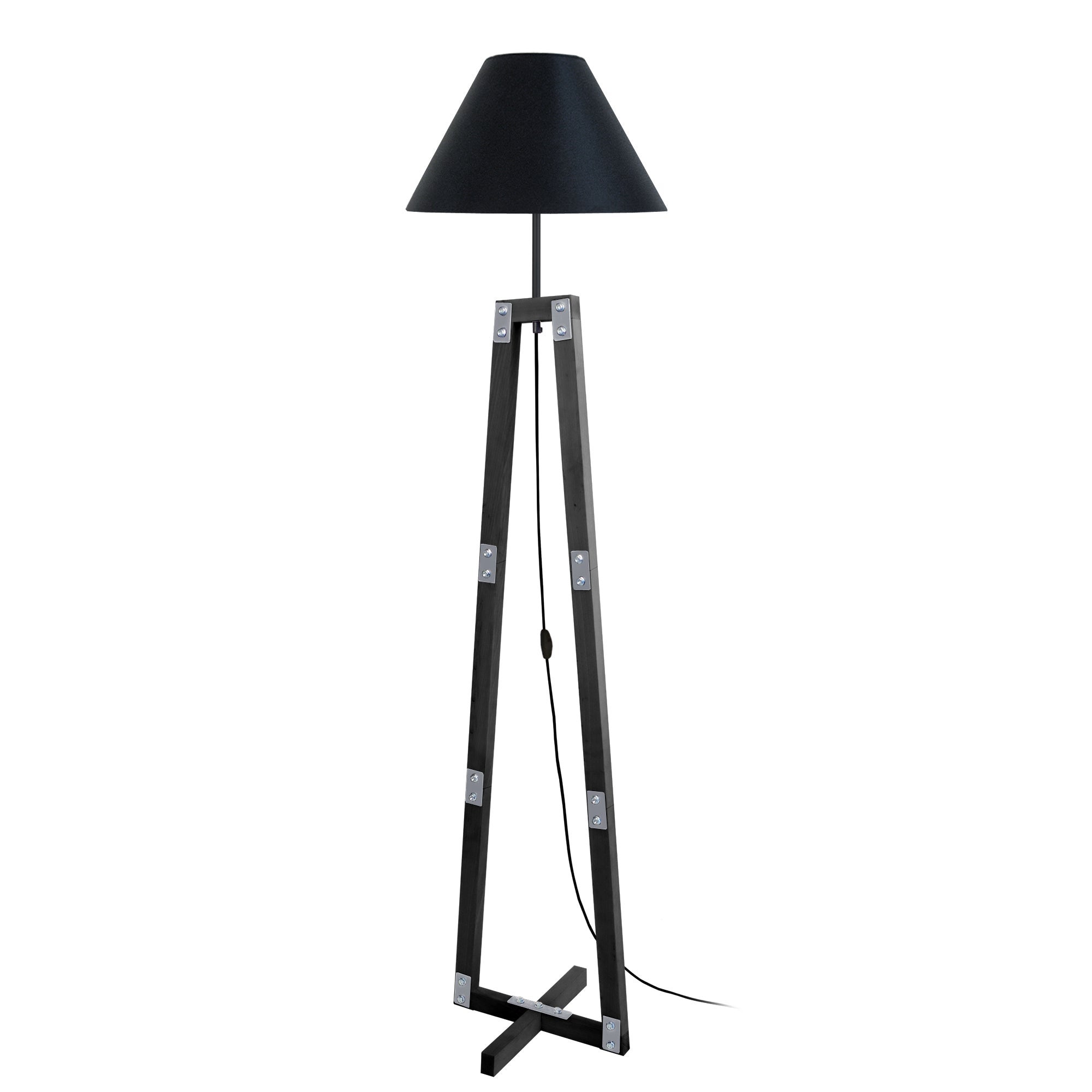 VILARS Lampadaire Colonne Bois Noir Leroy Merlin