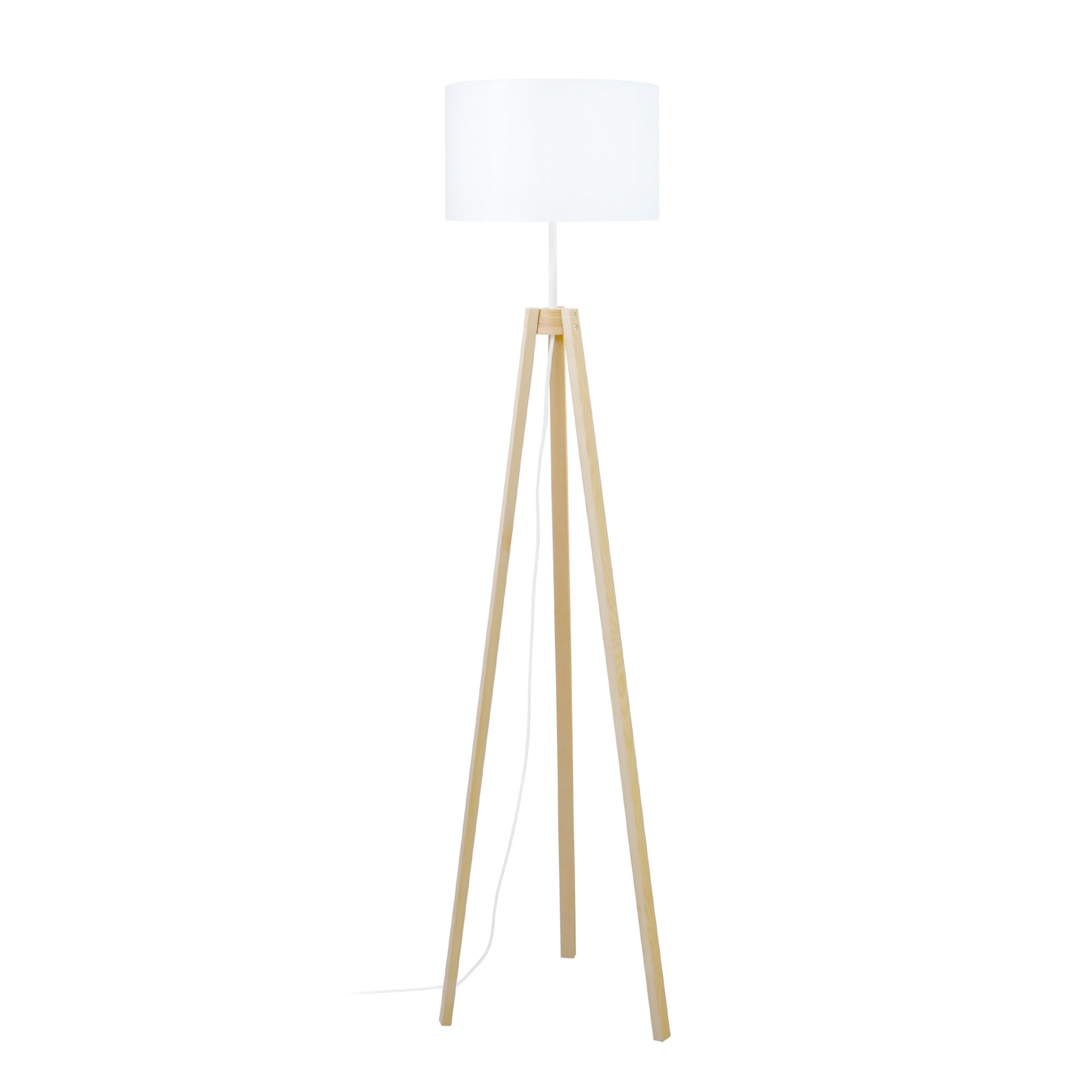 Lampadaire TOSEL VIBORG A Tissu Naturel Blanc D 35 X H 155 Cm Leroy