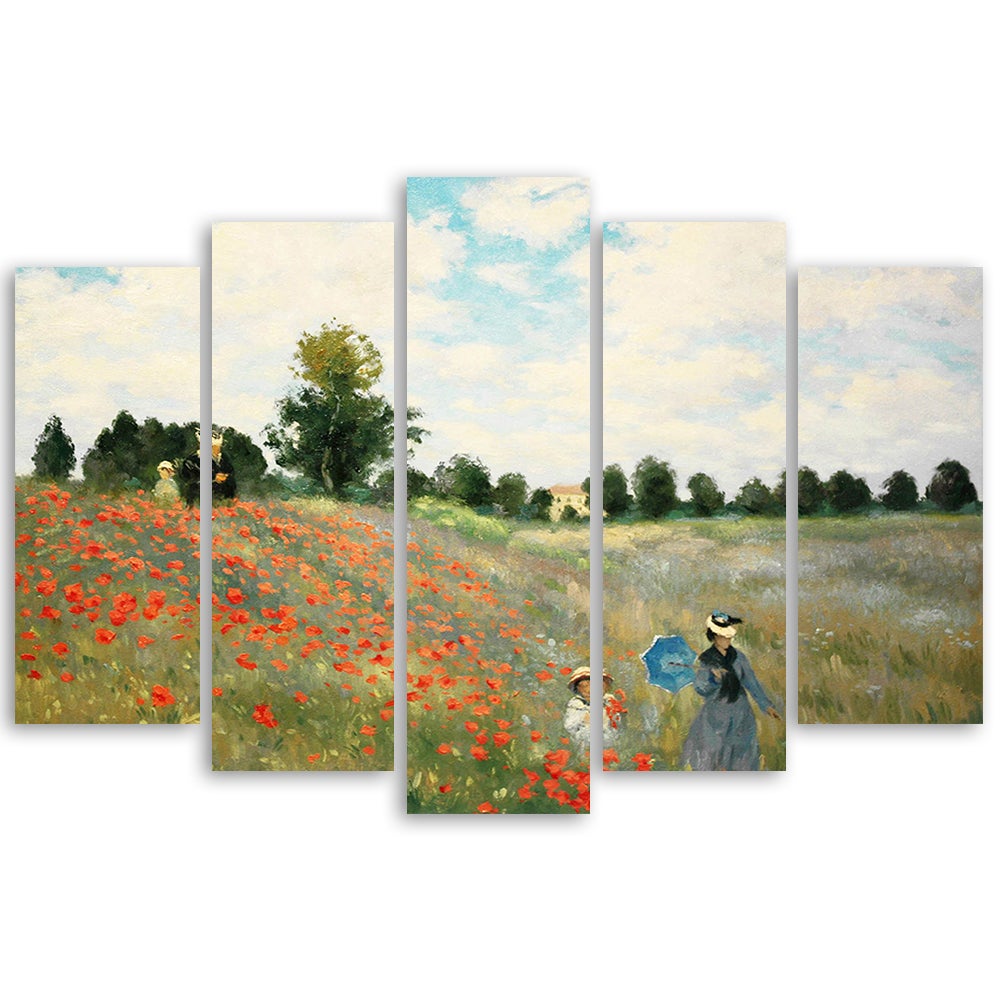 Stampa Su Tela Campo Di Papaveri Claude Monet Cm 150x100 5x