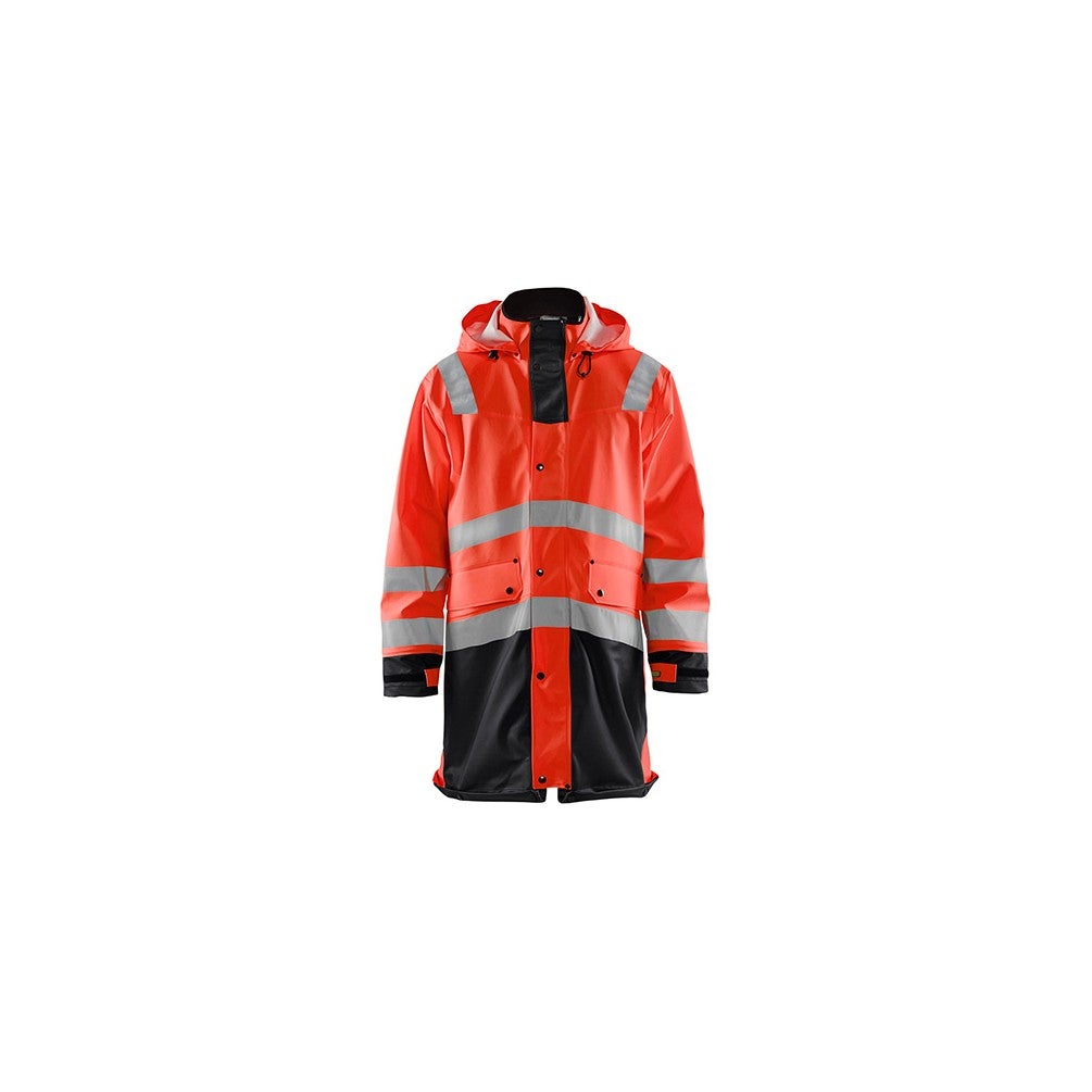 Manteau de pluie haute visibilité niveau 2 5599 Rouge fluo Noir