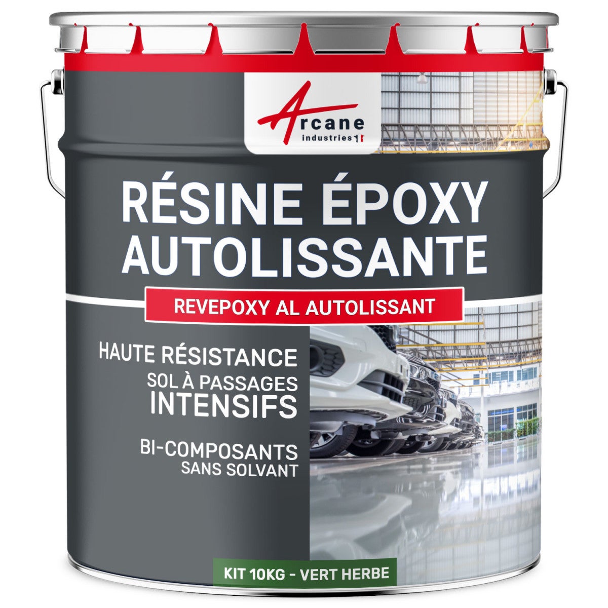 Résine Epoxy Autolissante Sols Revepoxy Al Vert Herbe Ral 6010