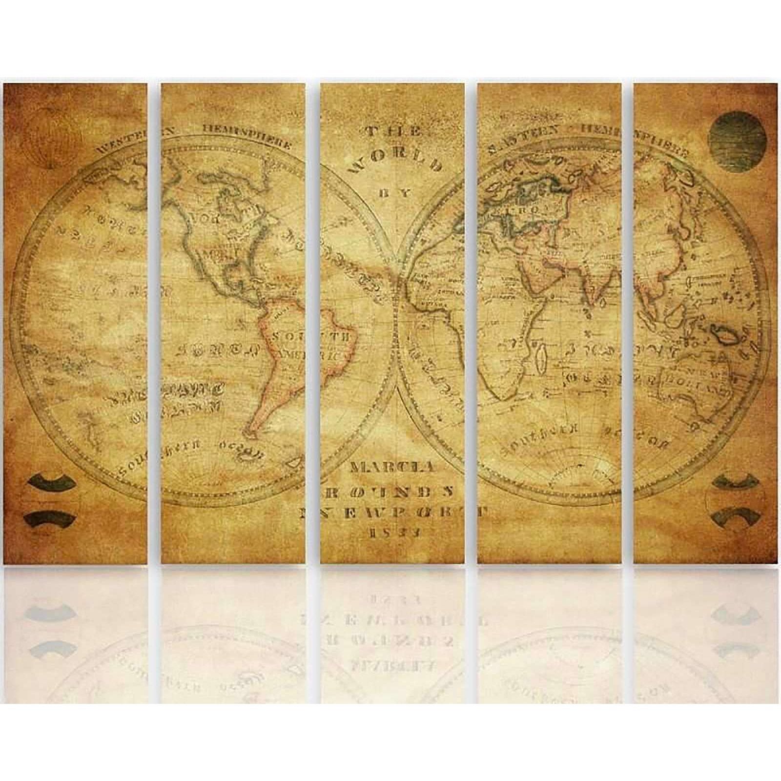 Tableau Carte Historique Du Monde X Cm Leroy Merlin