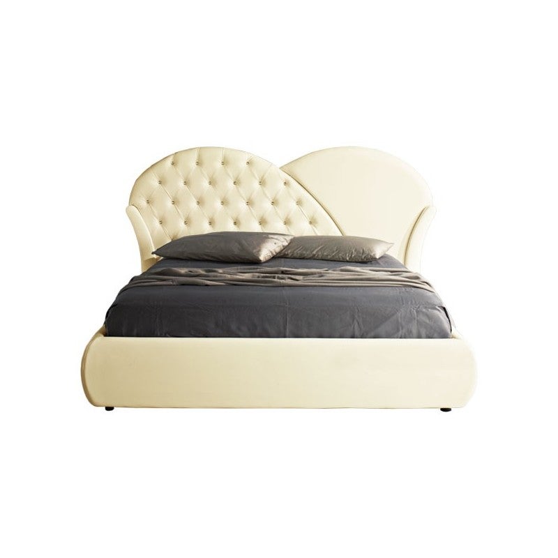 Cama De Casal Recipiente Em Couro Ecol Gico Creme X Xh Cm