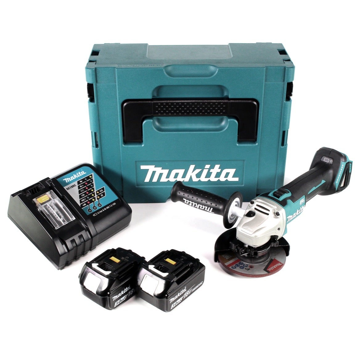 Makita DGA 504 RFJ 18 V Meuleuse sans fil Ø 125 mm avec boîtier MAKPAC