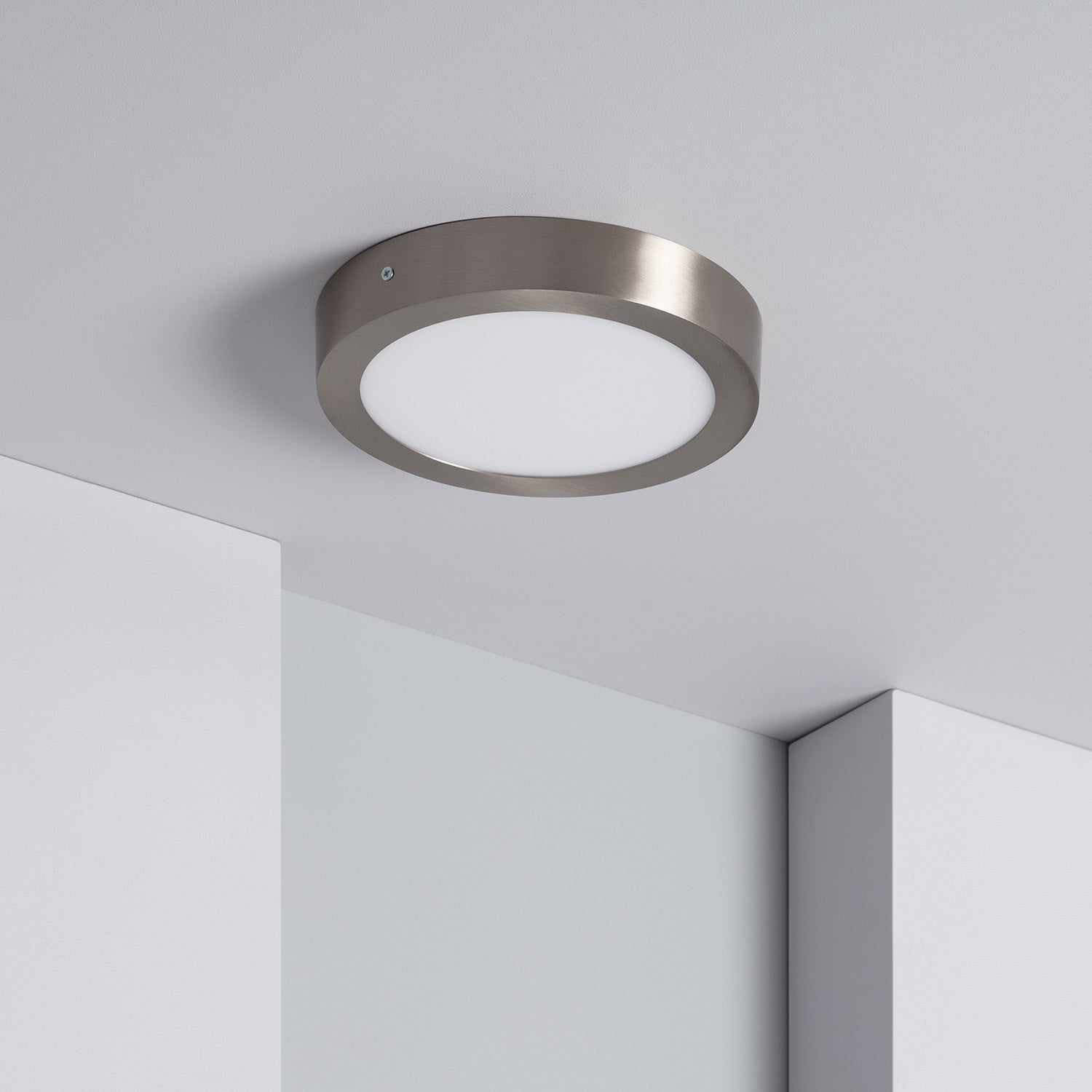 Ledkia Plafón LED 18W Circular Metal Ø225 mm Silver Blanco Frío 6000K