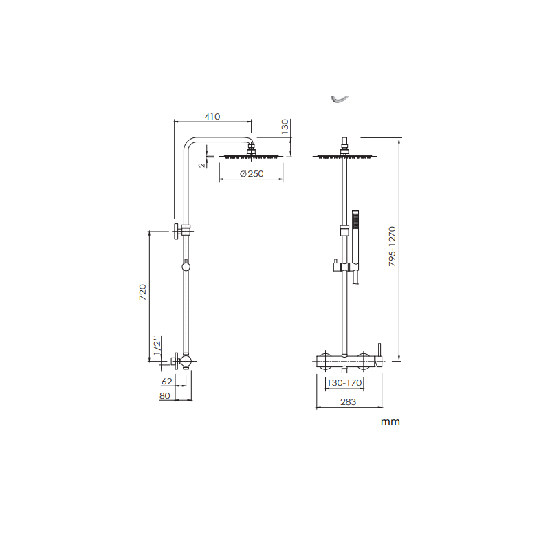 Sanycces Loop Colonne De Douche Thermostatique Hateur Extensible