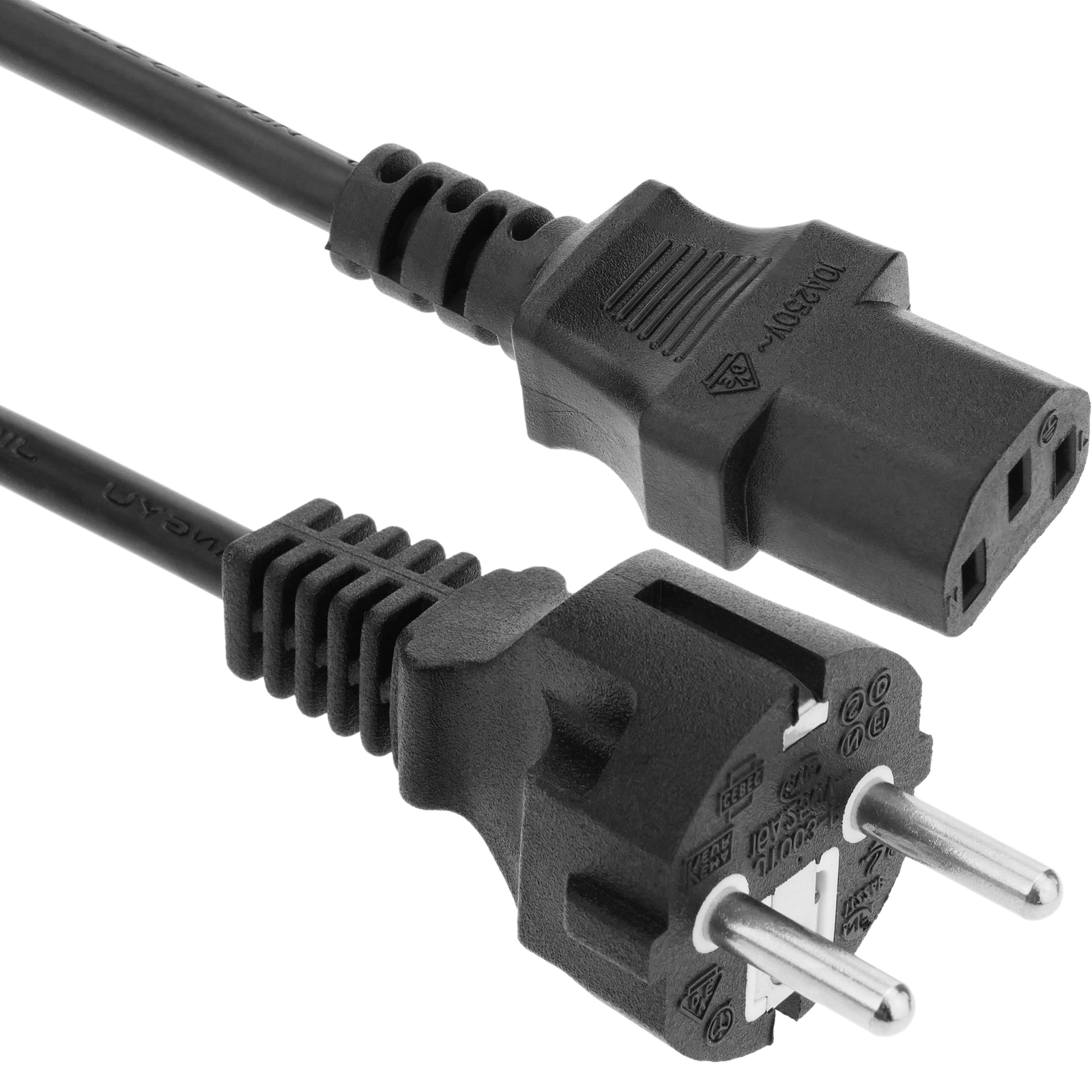 Cable eléctrico de alimentación IEC60320 C13 a schuko macho recto de