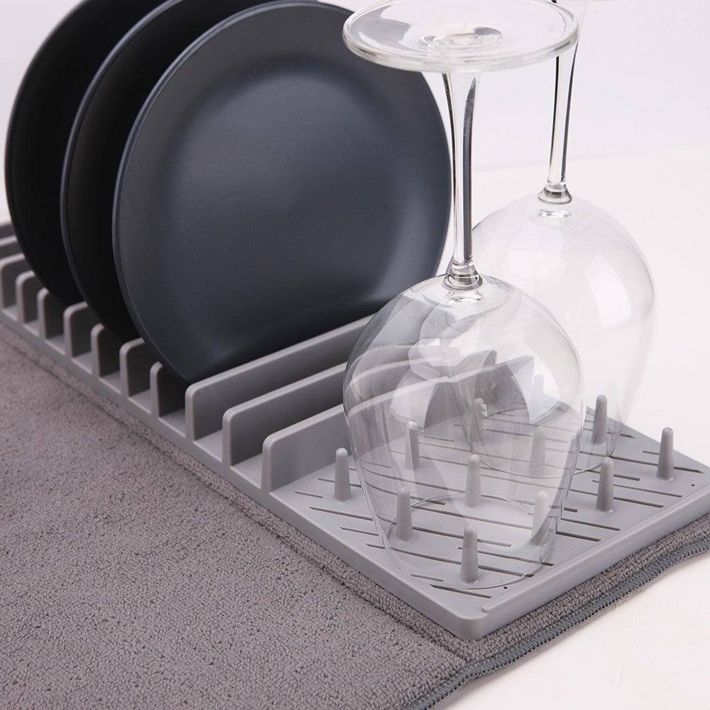 Gouttoir Vaisselle Et Son Tapis De S Chage Pliable Gris Leroy