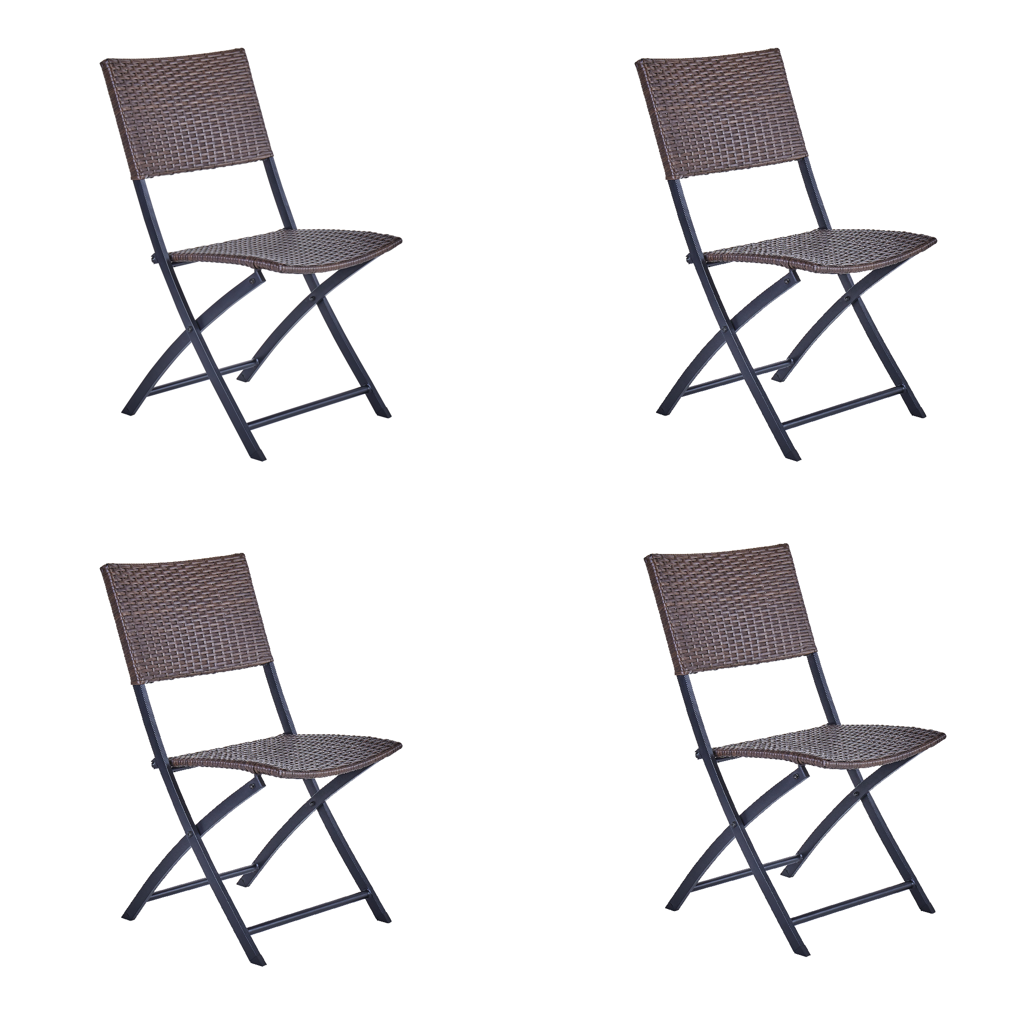 Lot De 4 Chaises De Jardin ZENA Chaises Pliantes De Jardin Effet