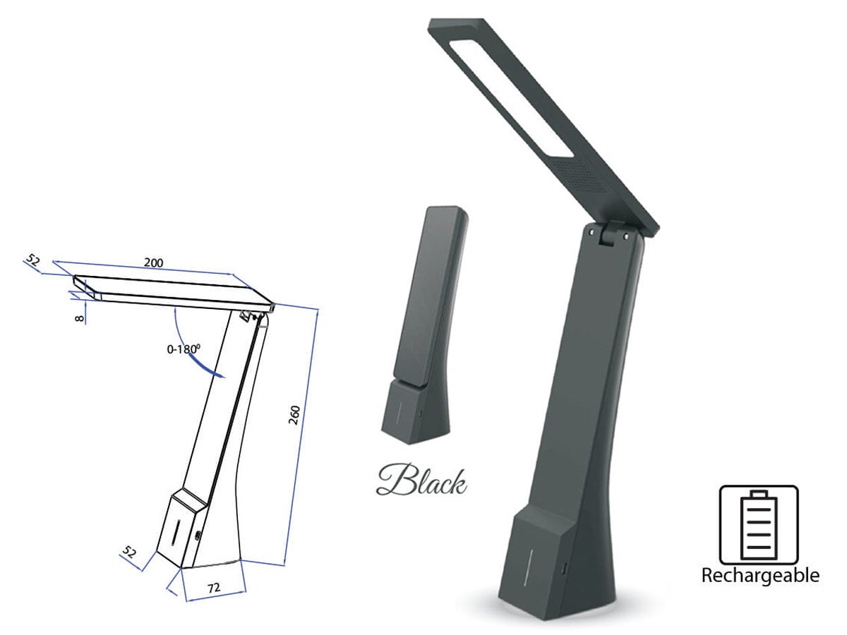 Lampada Led Da Tavola Ricogary Portatile W Dimmerabile En Intestita