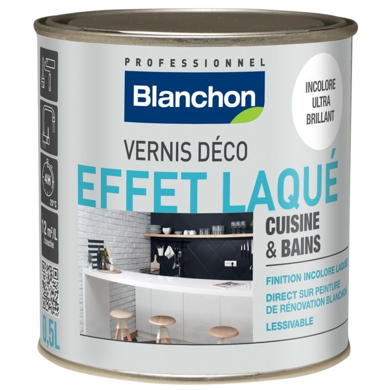 Vernis déco effet laqué pour cuisine et bains 0 5 L Leroy Merlin