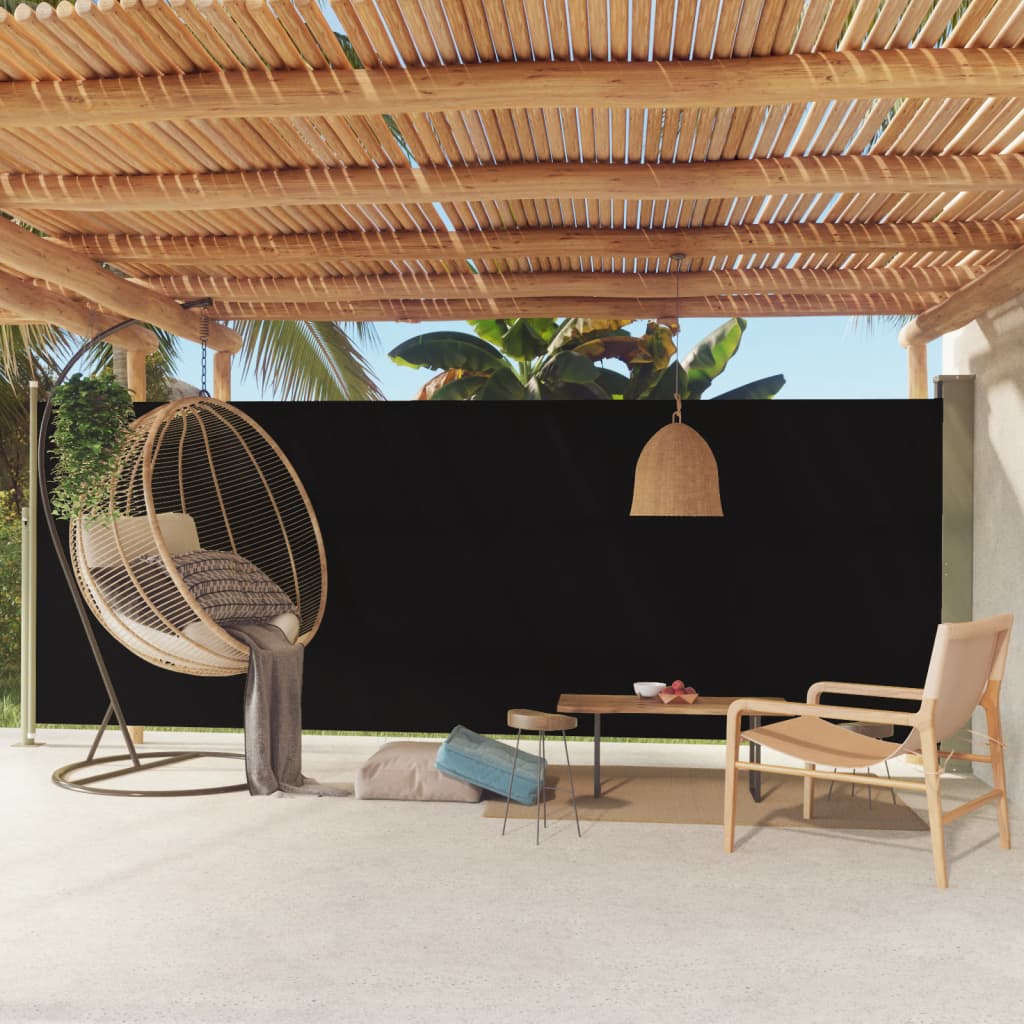 VidaXL Toldo lateral retráctil para patio negro 200x500 cm Leroy Merlin