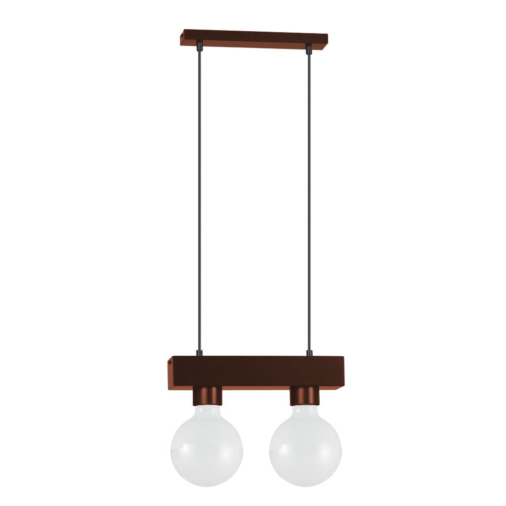 LUMICOM BOSTON M Suspension 2XE27 max 42W métal corten marron