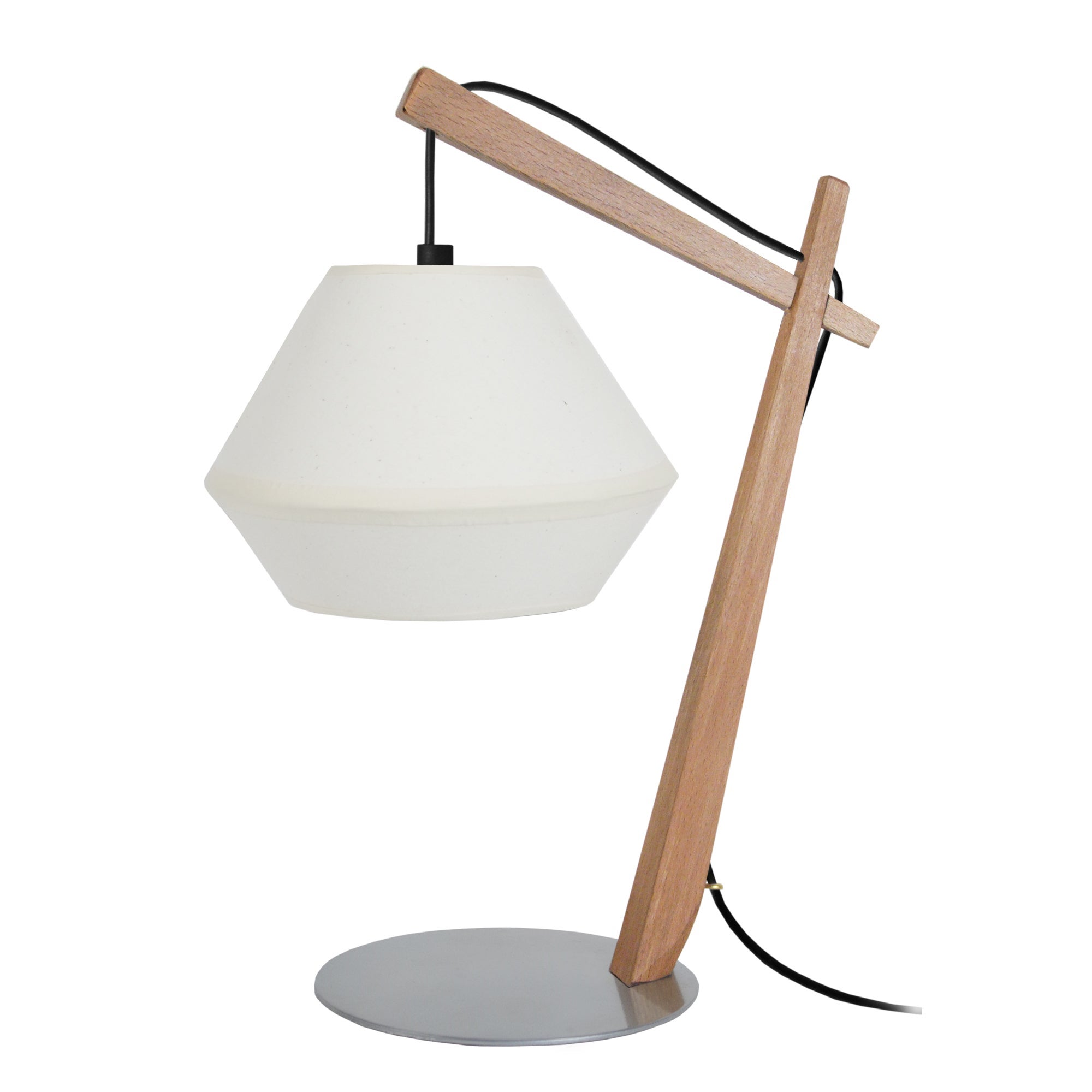 Lampe De Chevet Tosel Belfort Cone Tissu Naturel Taupe D X H Cm