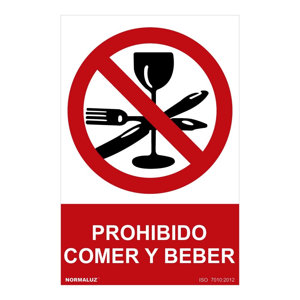 Panneau D Interdiction Prohibido Comer Y Beber Pvc Mm X Cm