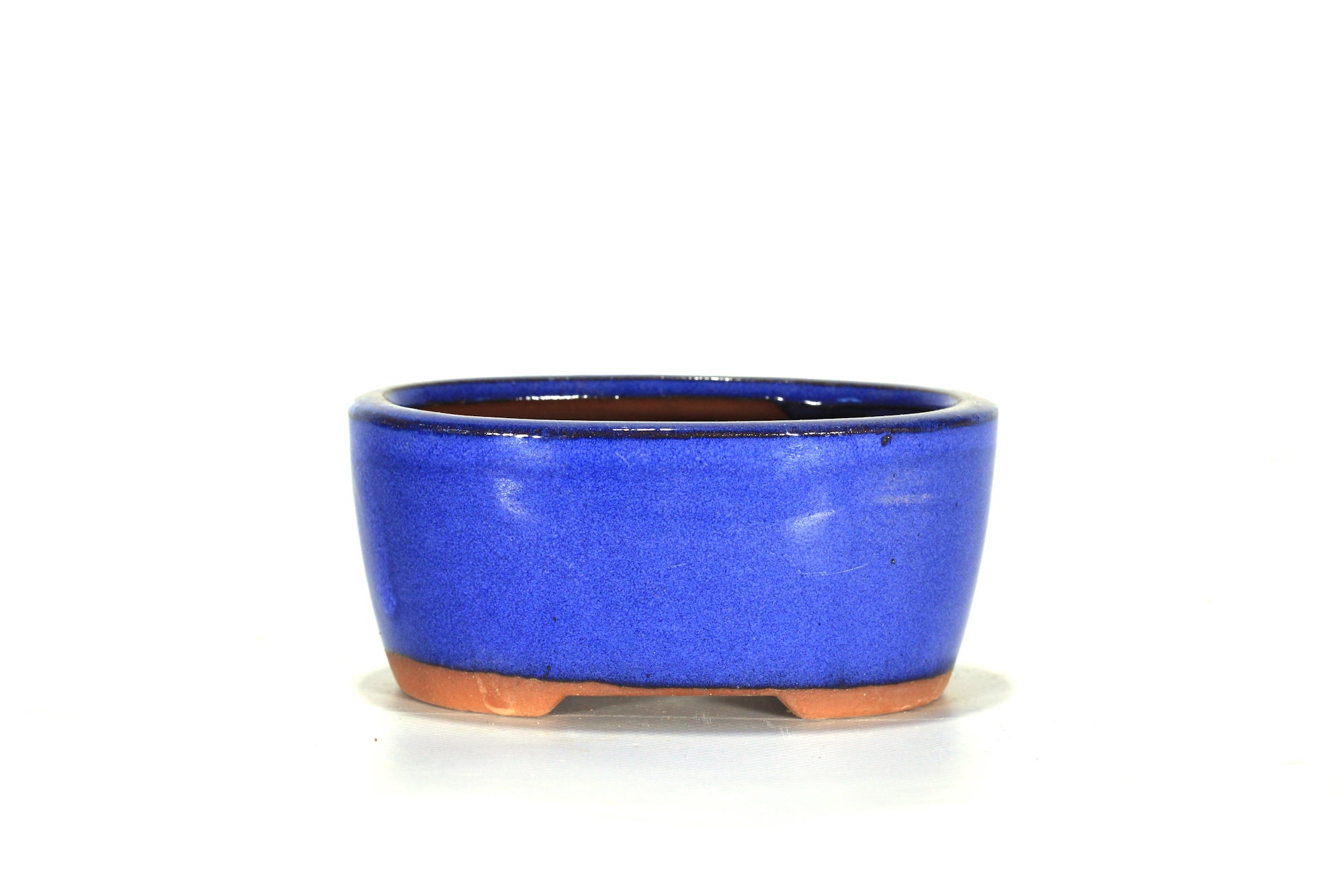 Vaso Bonsai Ovale Cm Smaltato Blu Leroy Merlin