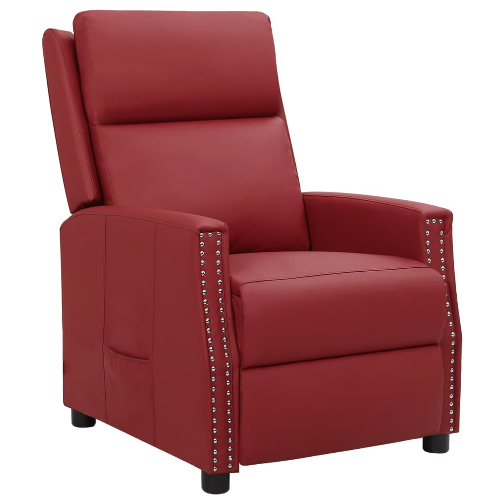 Fauteuil Inclinable Rouge Bordeaux Similicuir Vidaxl Leroy Merlin