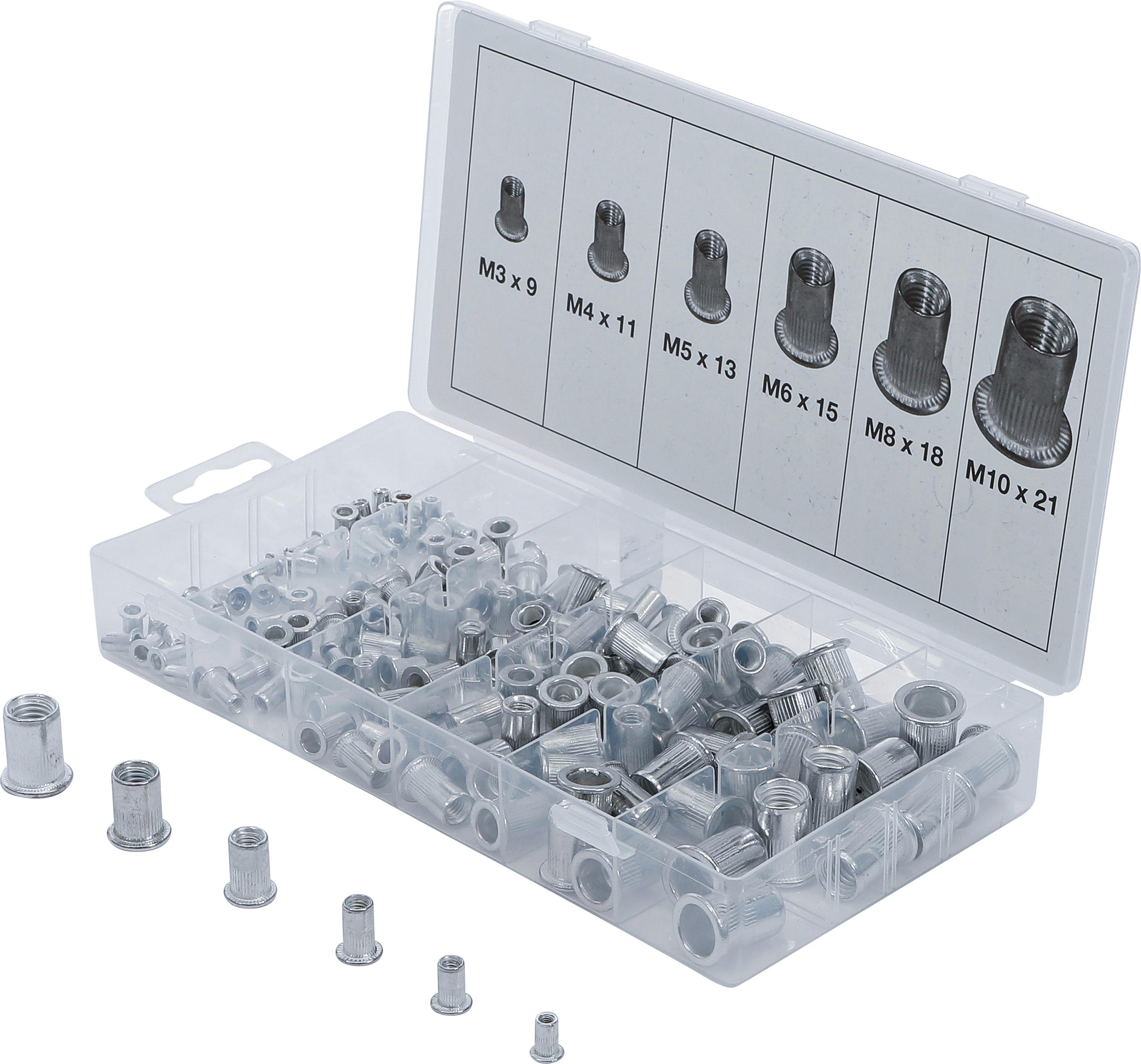 BGS technic Assortiment décrous rivets aluminium 150 pièces