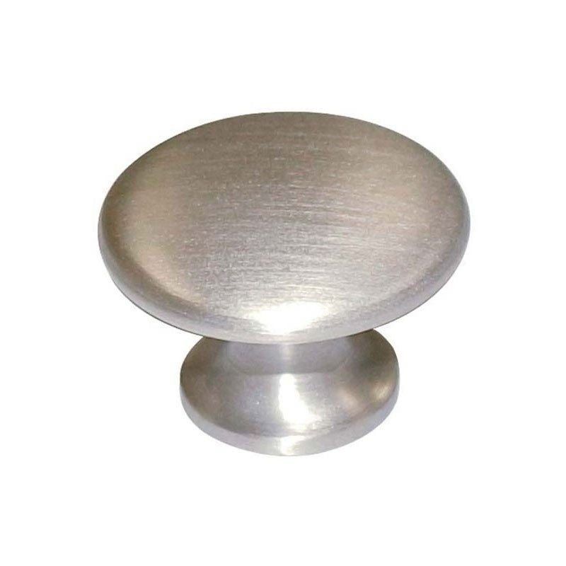 Bouton lentille laiton nickel mat Diamètre 35 mm Hauteur 22 mm