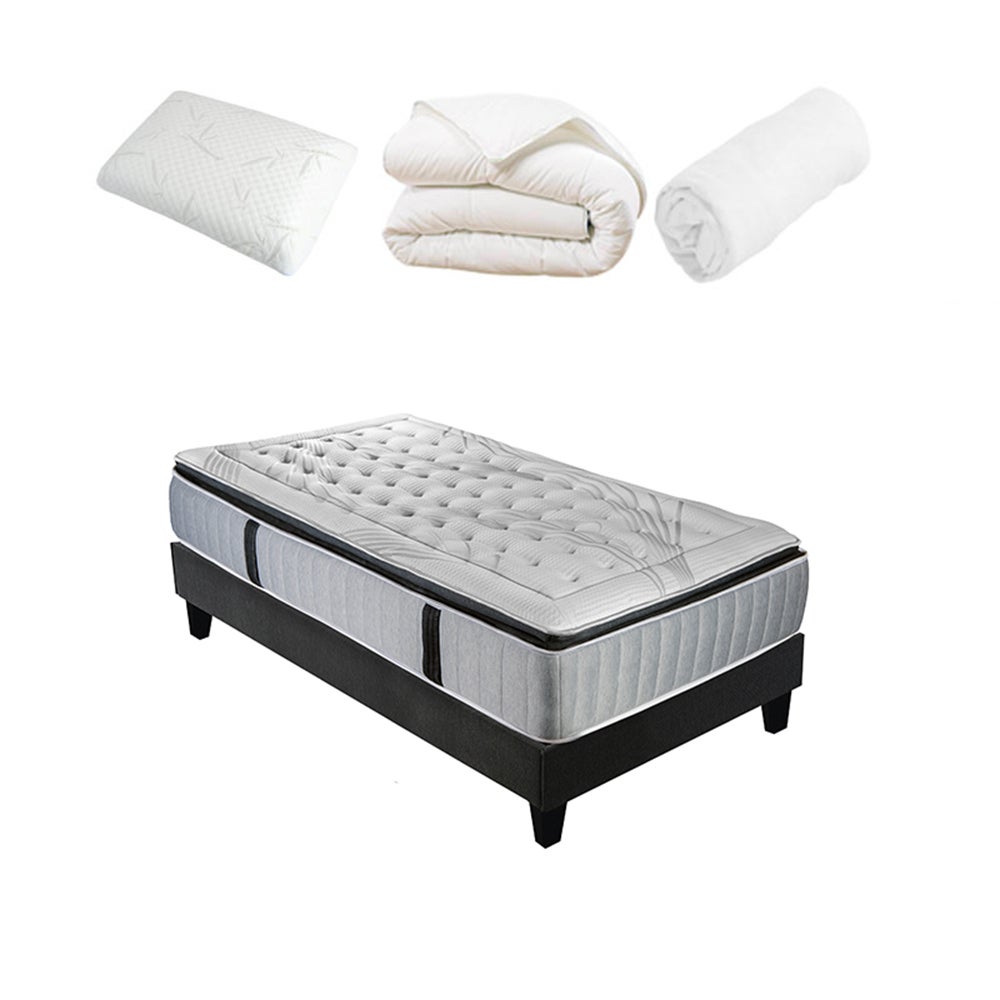 OLYMPE LITERIE Pack Prêt à dormir PHIGALIE 90x190 cm Matelas