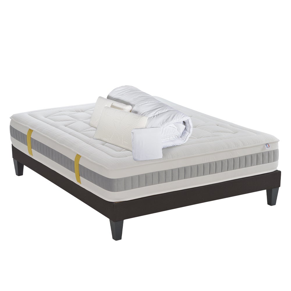 BELLECOUR LITERIE Pack Prêt à dormir GRAND HOTEL 180x200 cm Matelas