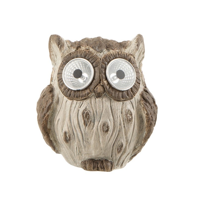 Figurine Hibou Yeux Lumineux Solaire 14x13x10 Cm Leroy Merlin