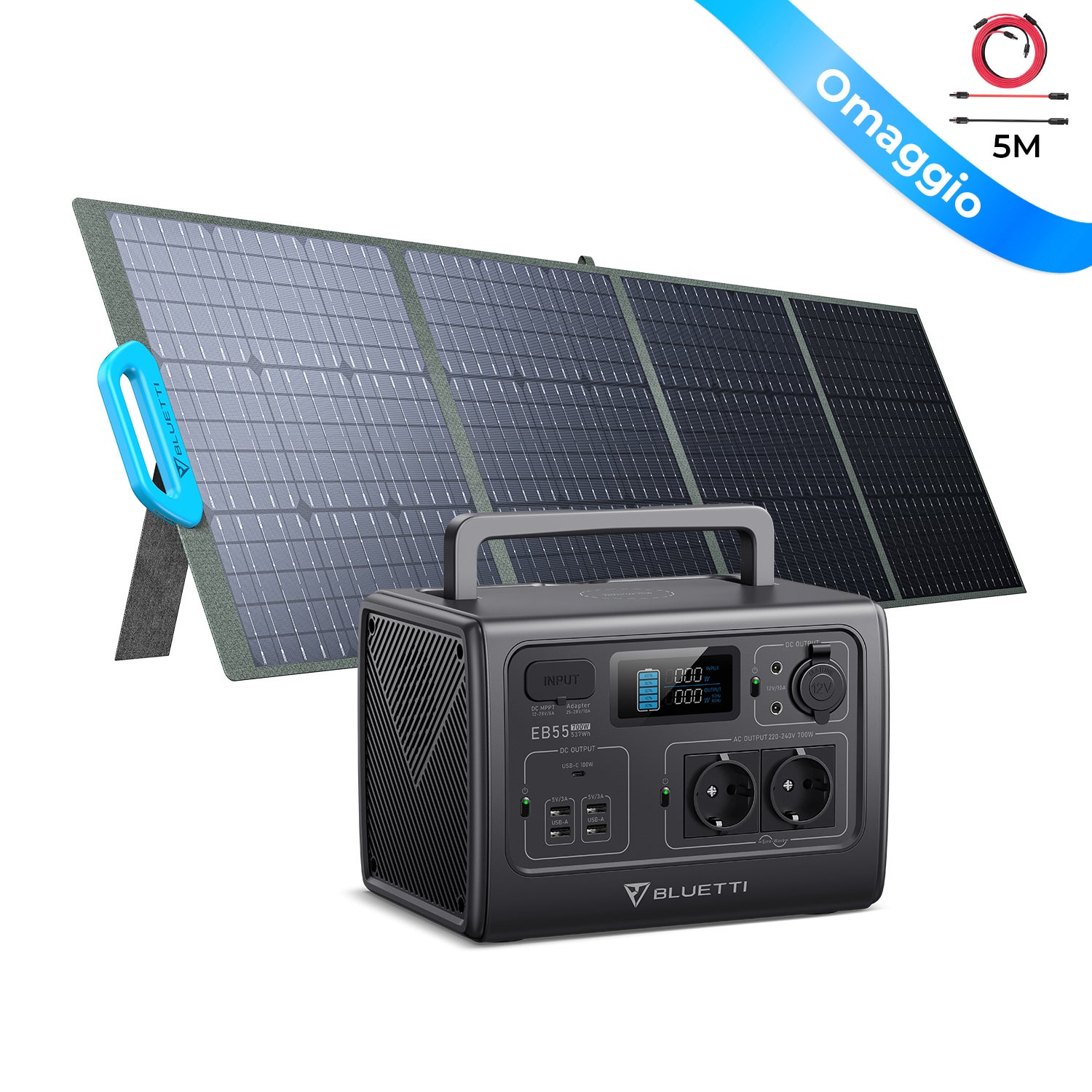 BLUETTI EB55 Generatore Solare Con Pannello Solare PV200 Batteria