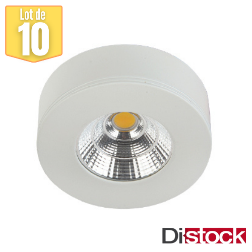 Lot De 10 Spots LED Saillies Rond EVA 5 5W 6500K Blanc Leroy Merlin