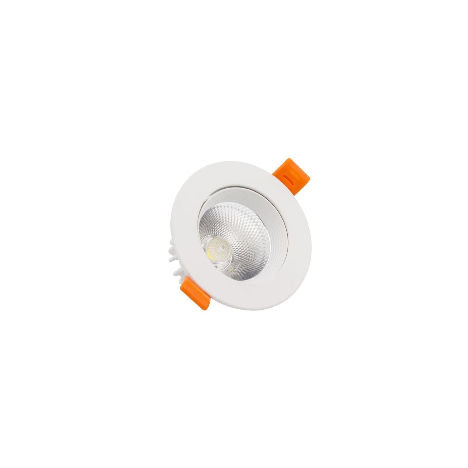 Spot Led Downlight Cob Orientable Rond W Blanc Coupe Mm No Flicker